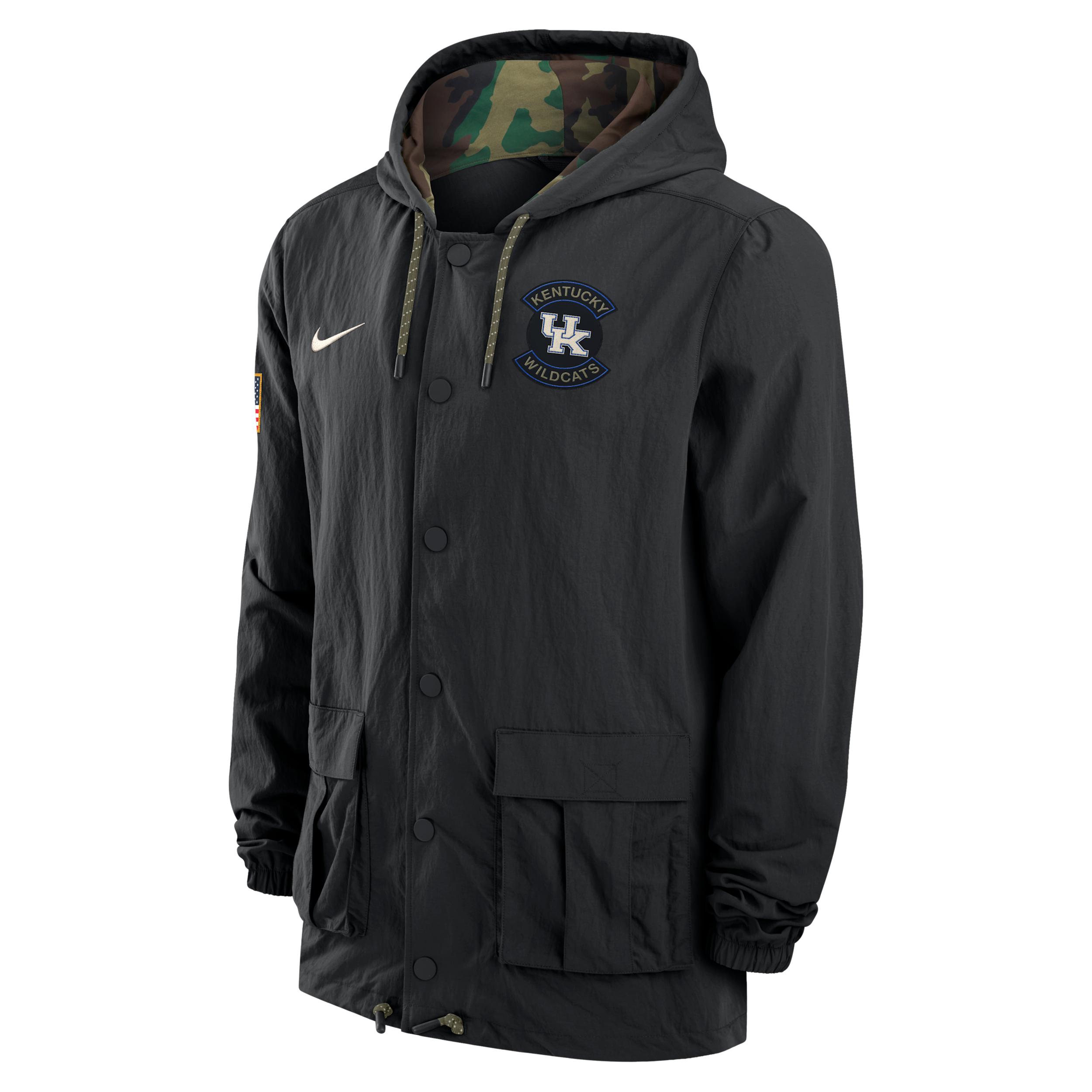 Kentucky Nike Mens Full-Snap Hooded Military Jacket | 02XQ09SGNKY-XZK Product Image