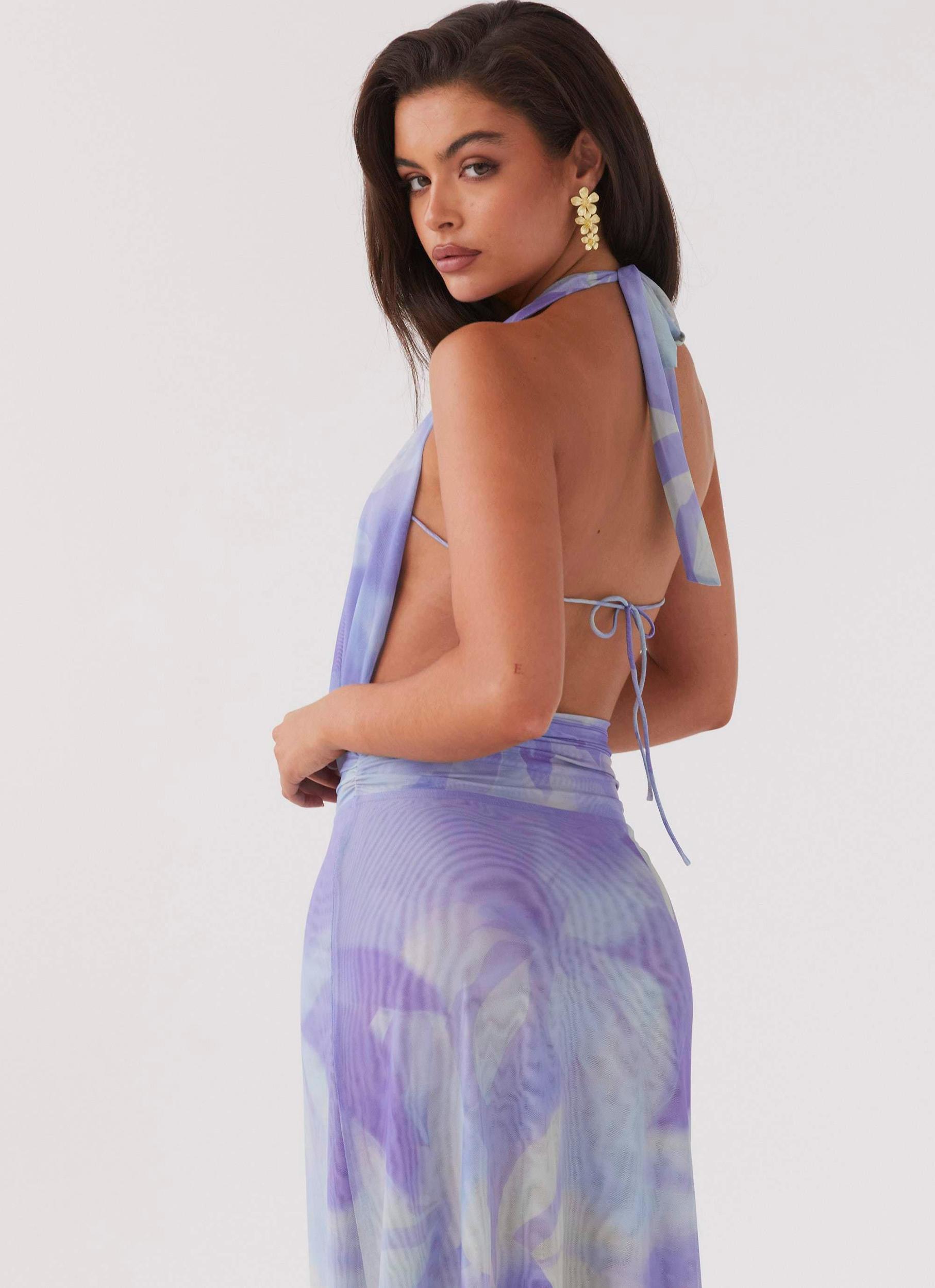 Elysia Mesh Maxi Dress - Purple Rain Product Image