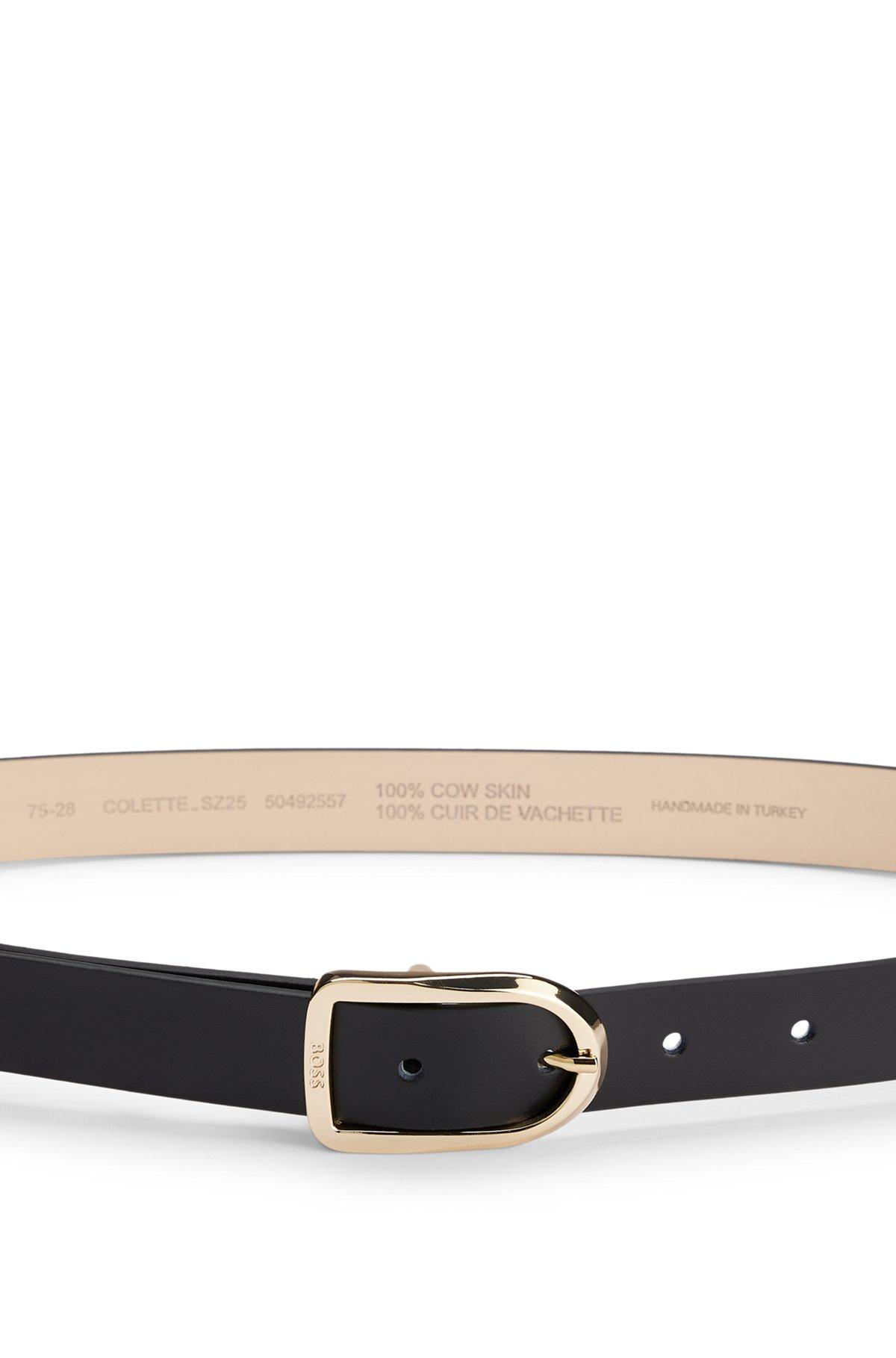 Smooth-leather belt with logo-engraved buckle Product Image