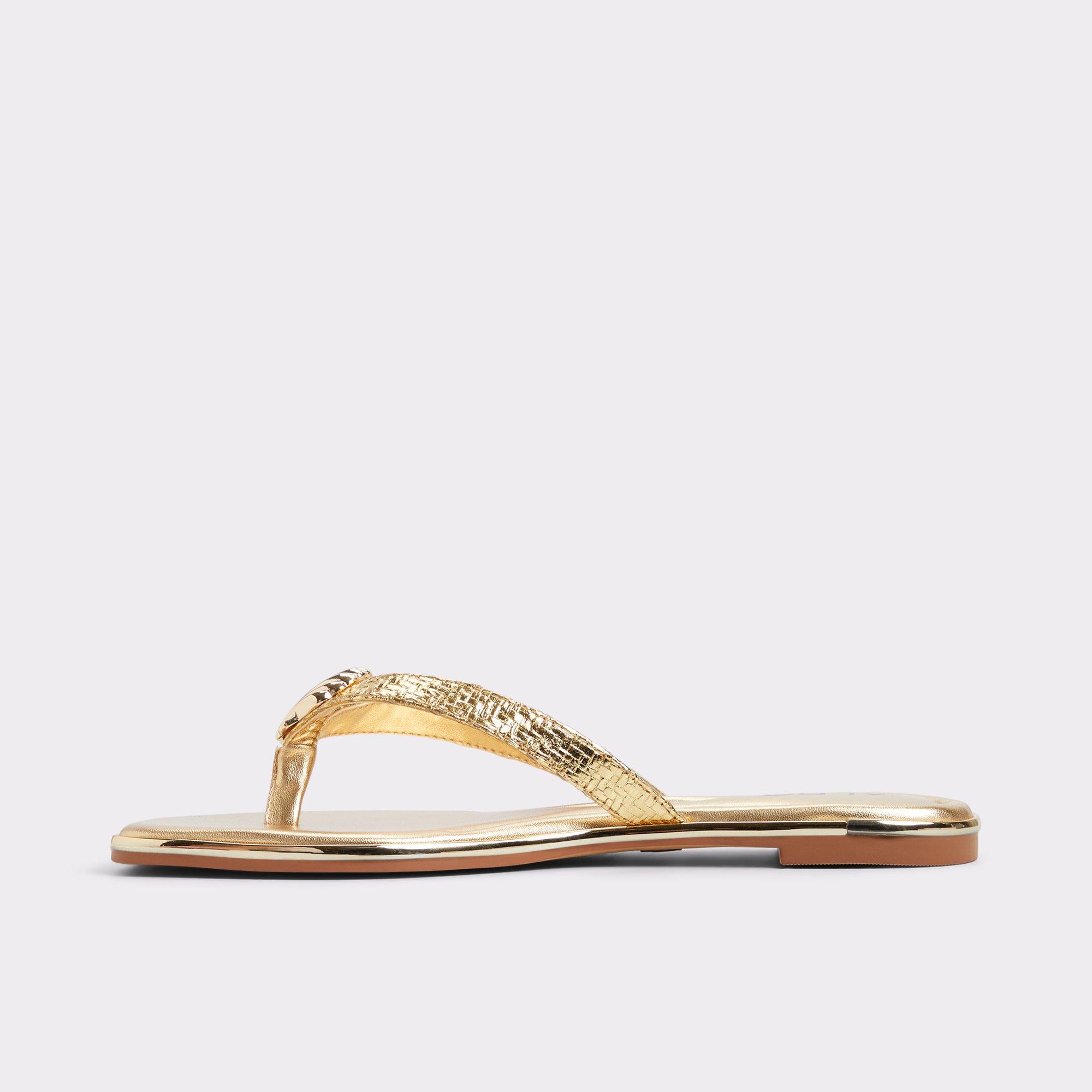 ALDO Conchiglia - Women's Flat Sandals - Gold, Size 6 Product Image