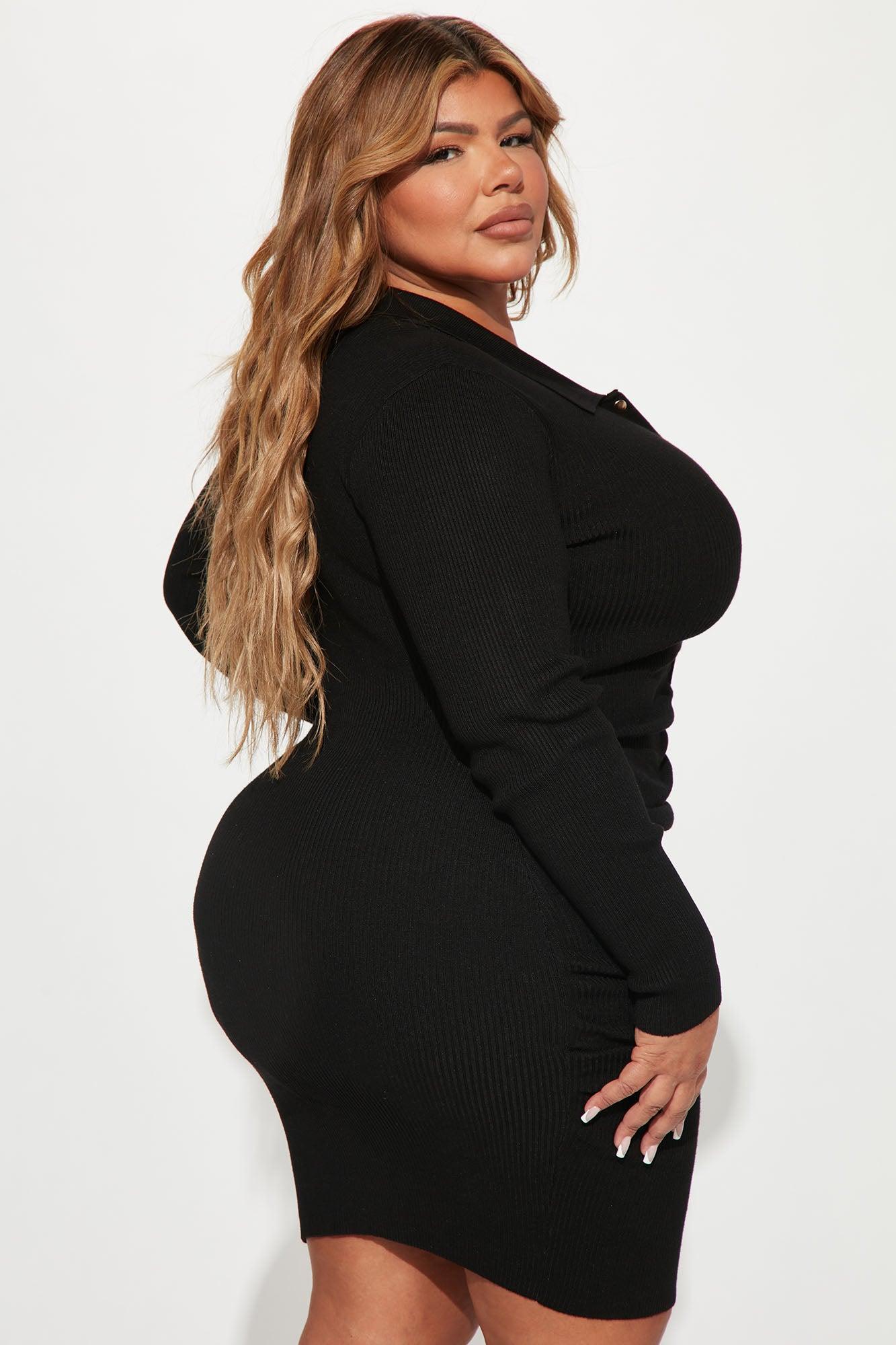 Kaley Sweater Mini Dress - Black Female Product Image