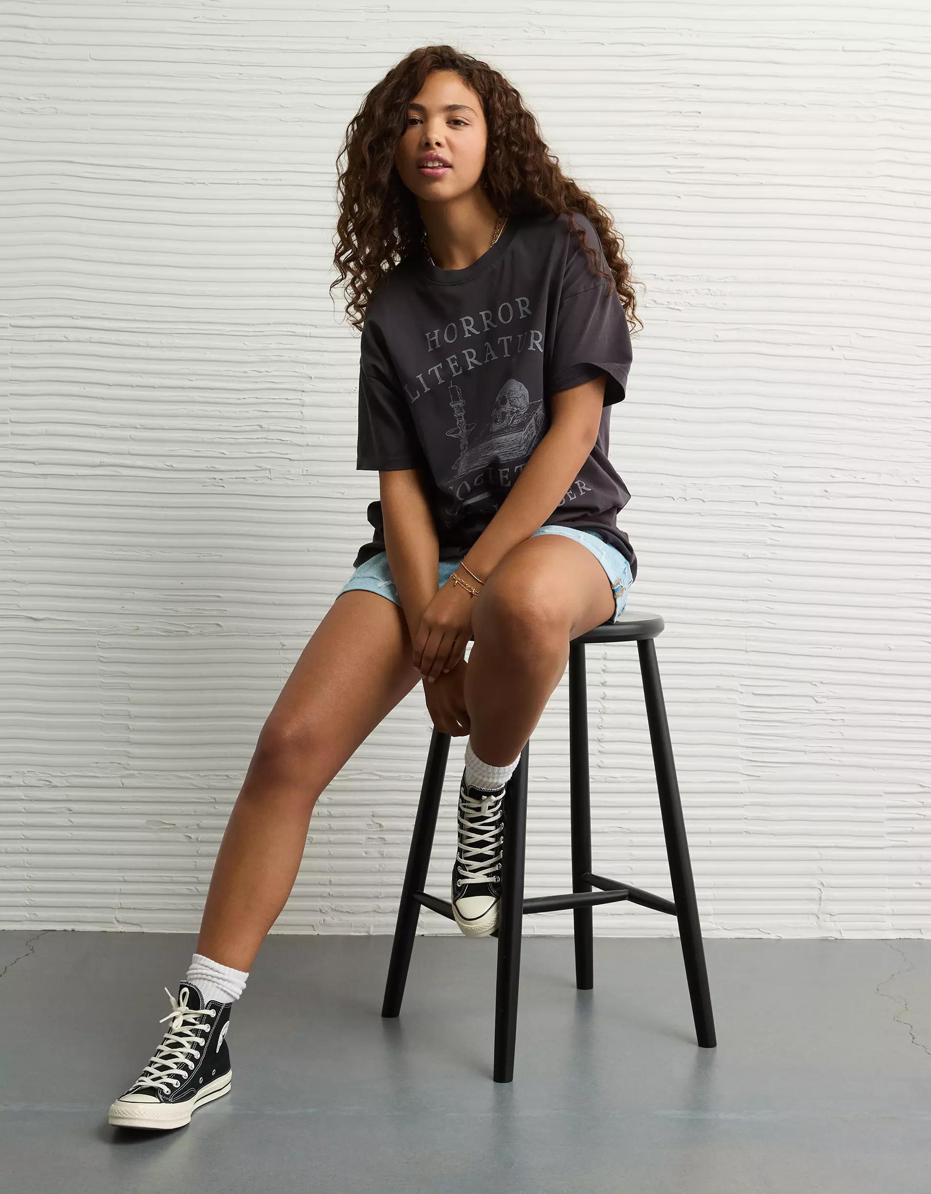 AE Oversized Halloween Graphic T-Shirt Product Image