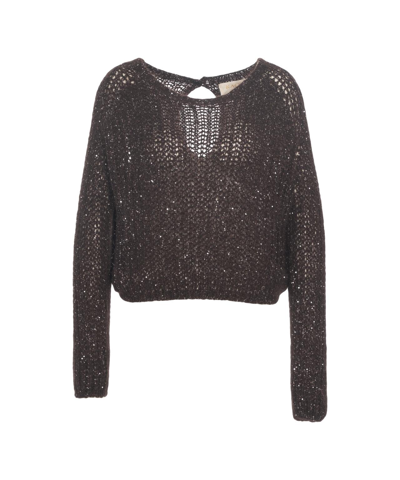 Knit sweater with glitter finish Product Image