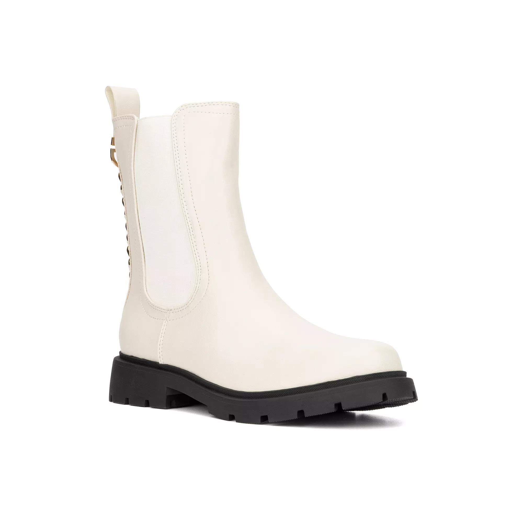 New York & Company Mandi Women's Chain Ankle Boots, Size: 9, Ivory Product Image