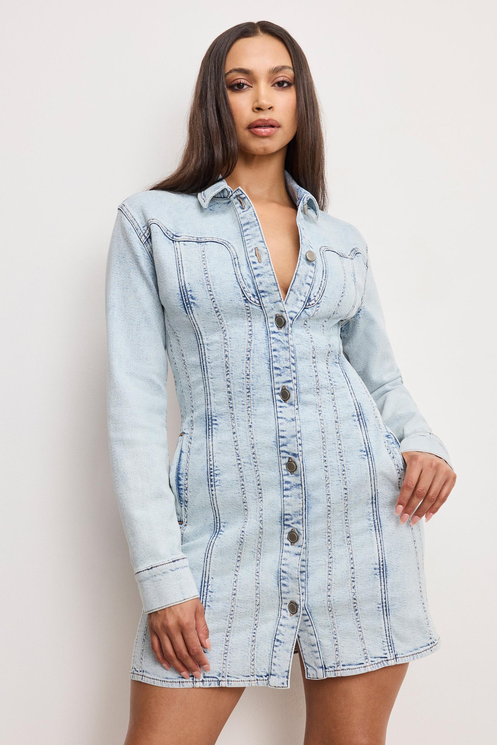 DOLLY DENIM CORSET DRESS | INDIGO1022 Product Image