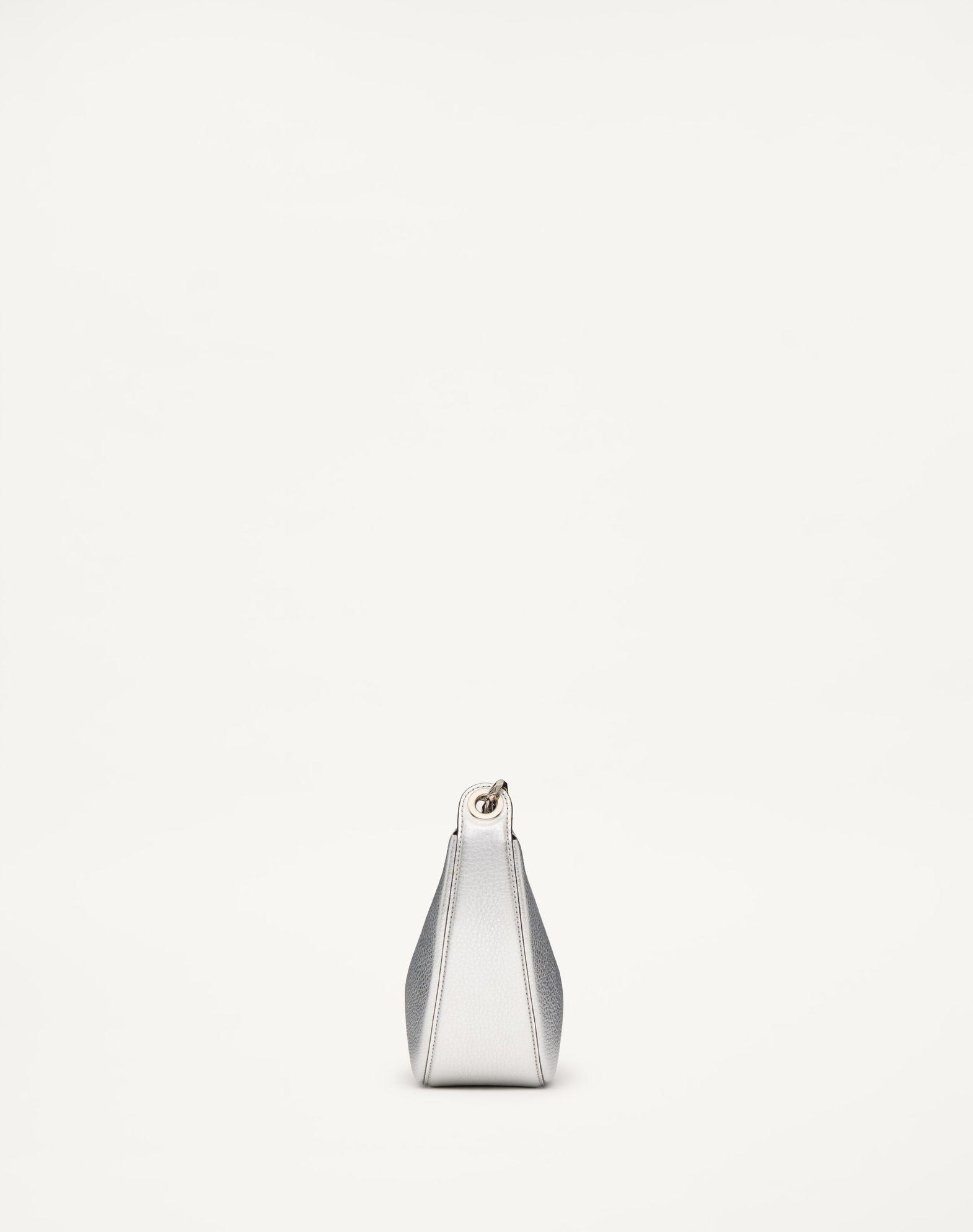 Vlogo Moon Mini Hobo Bag In Metallic Grainy Calfskin With Chain Product Image