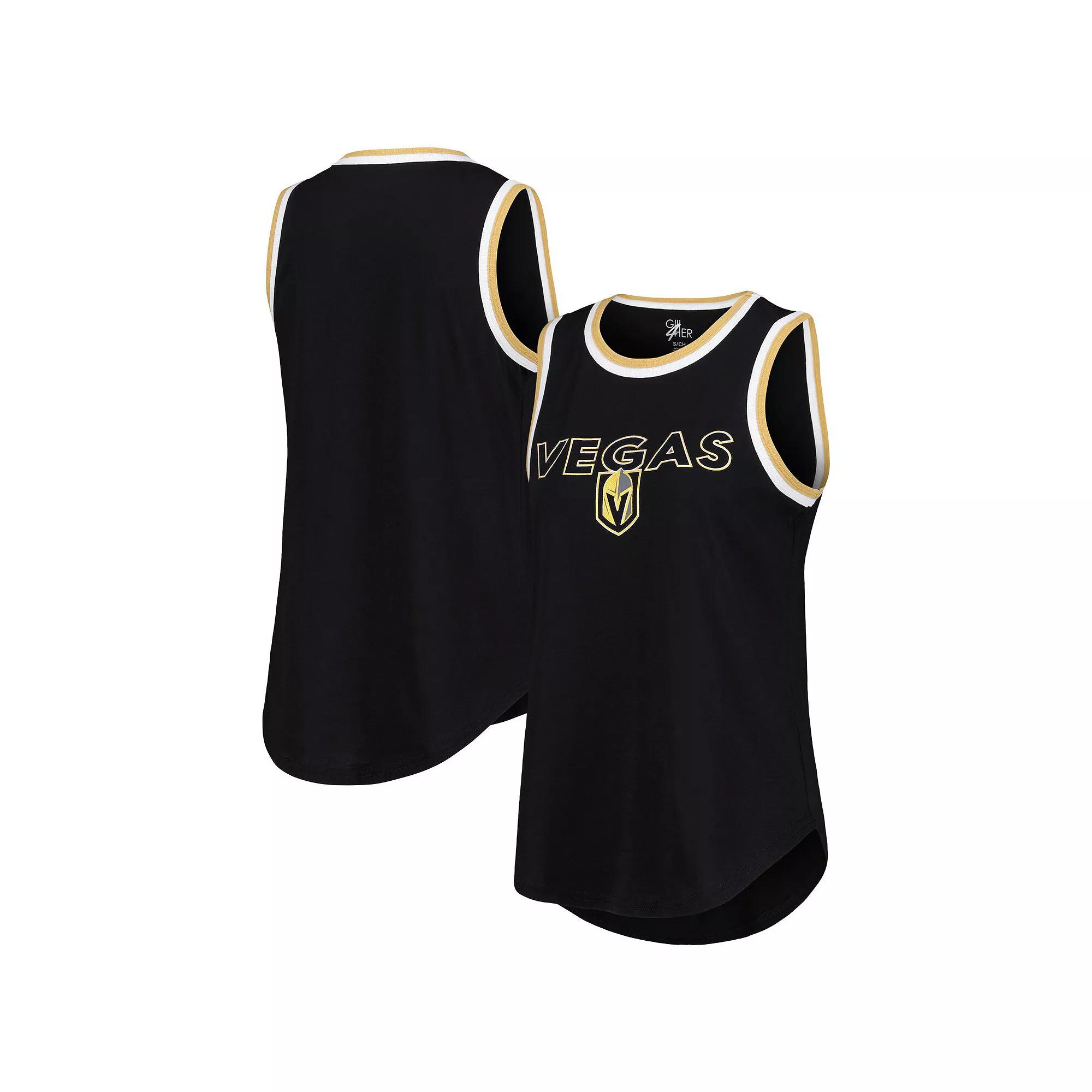 Women's G-III 4Her by Carl Banks Black Vegas Golden Knights Strategy Tank Top,  Product Image