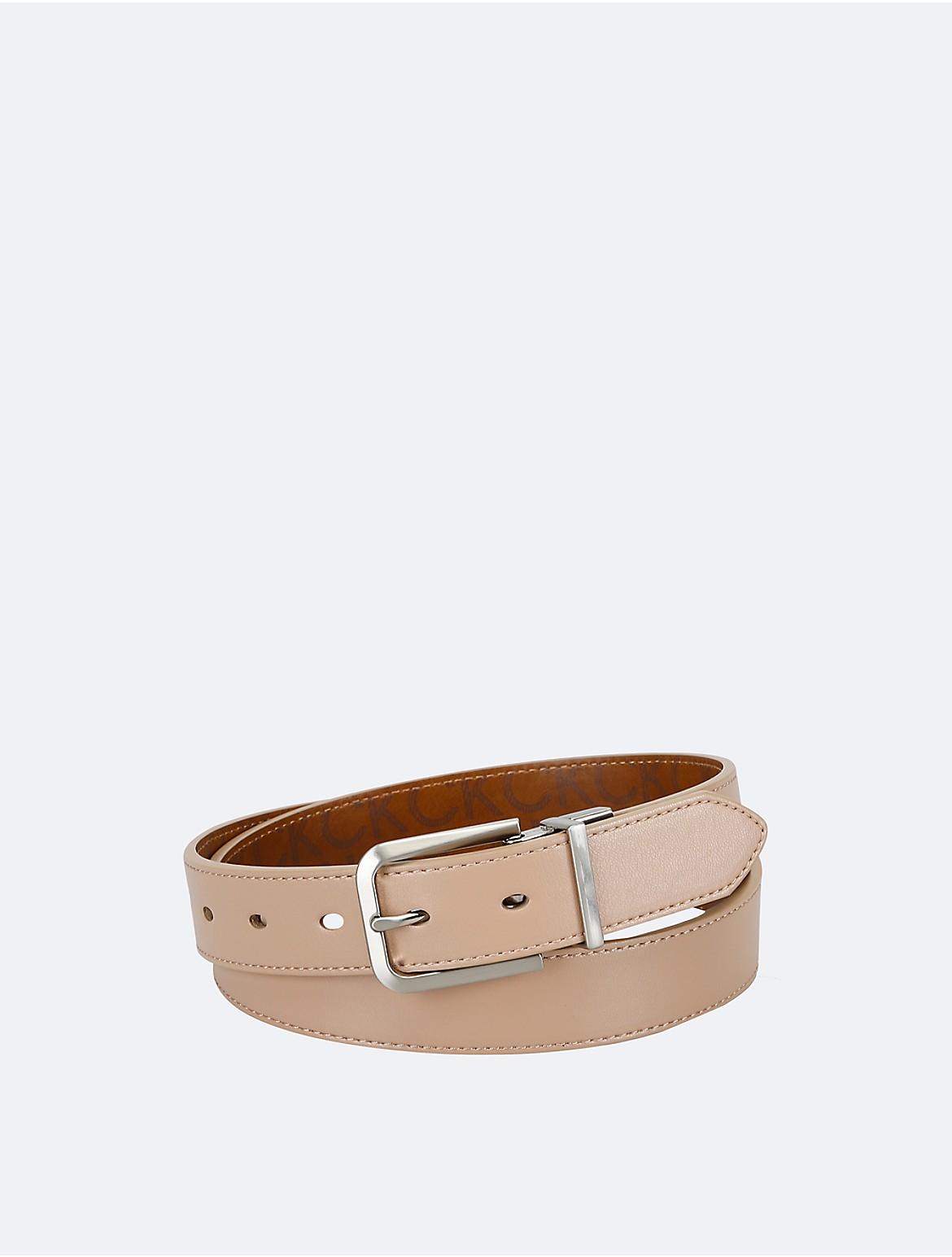 Calvin Klein Womens Reversible Monogram Logo Belt - Neutral Product Image