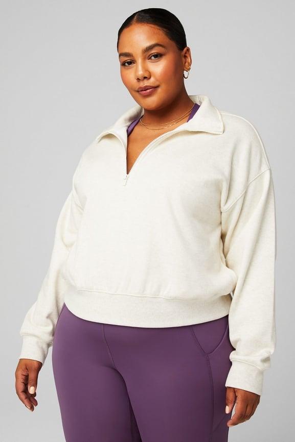 Cozy Fleece Half Zip Sweatshirt Product Image
