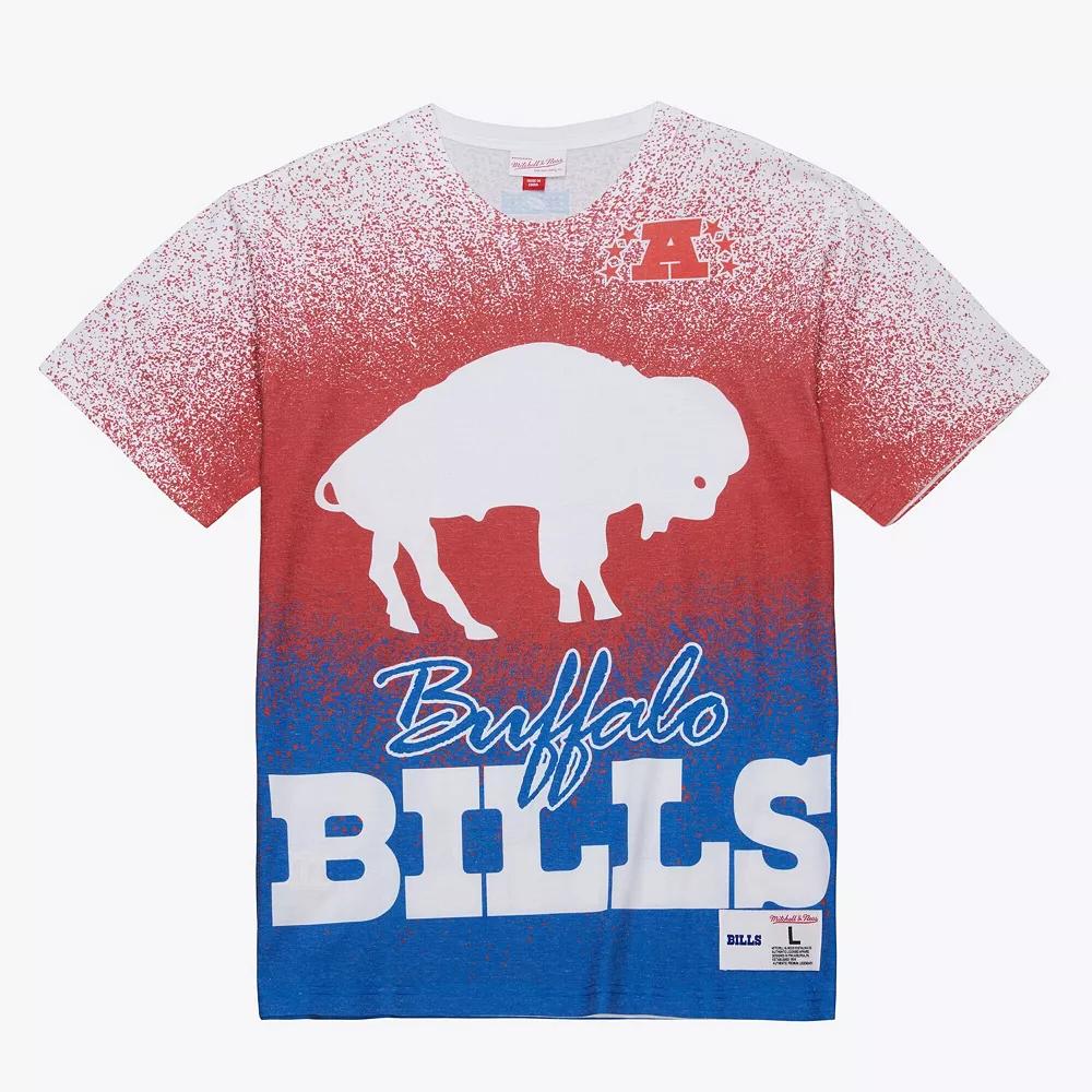 Men's Mitchell & Ness White Buffalo Bills Team Burst Vintage Logo T-Shirt,  Product Image