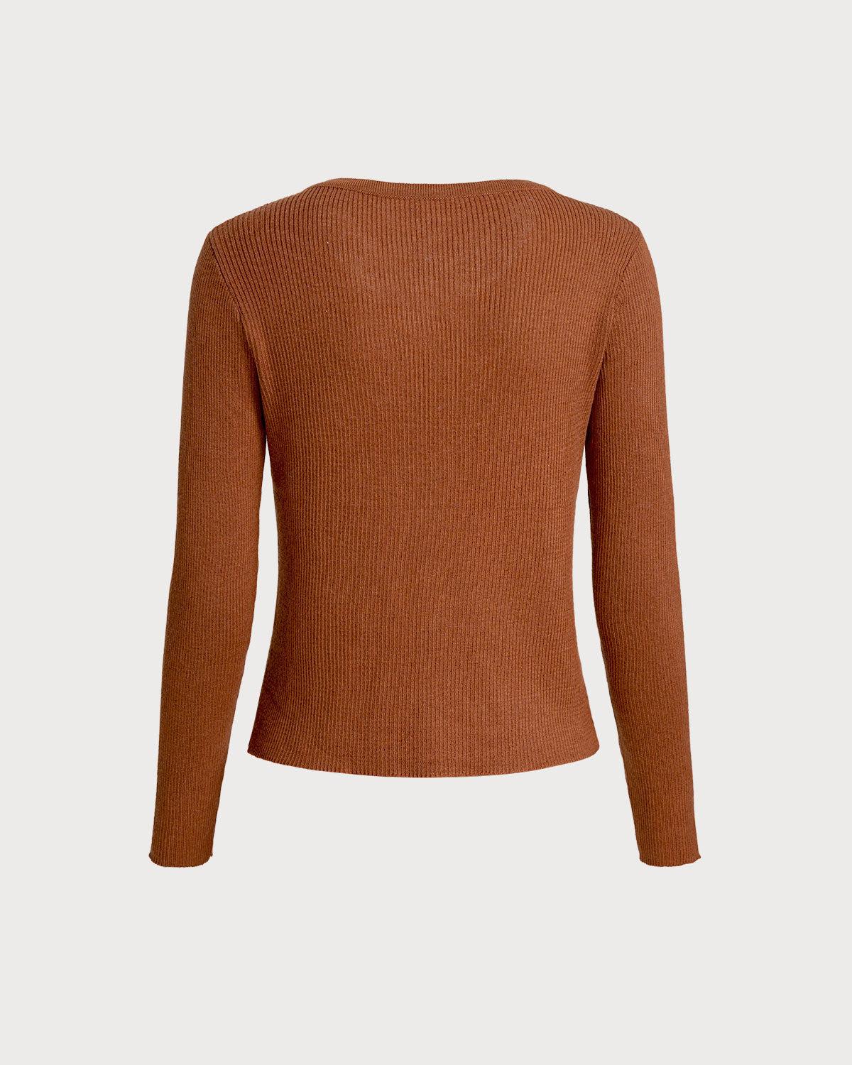 Caramel V Neck Button Cardigan Product Image