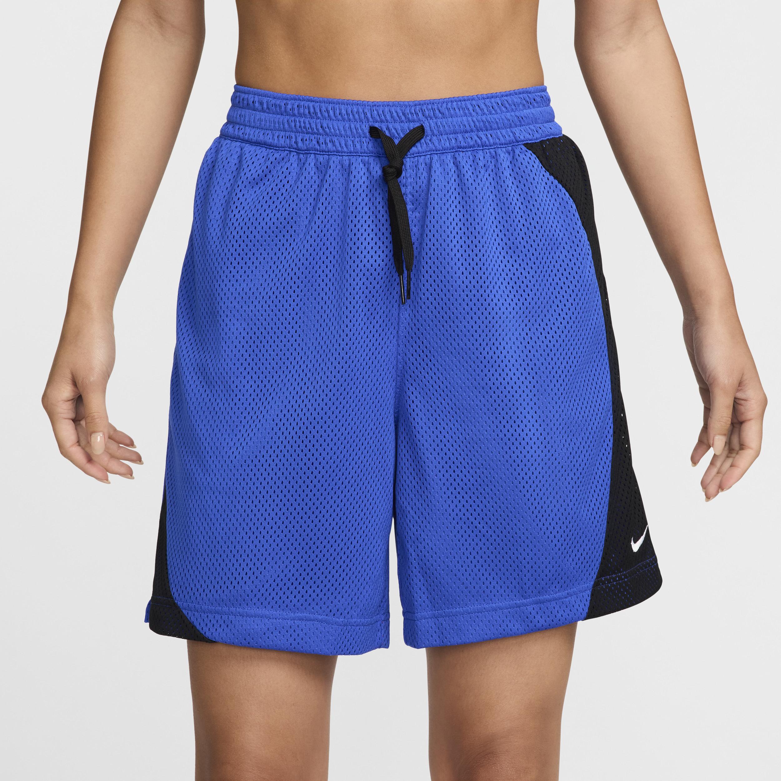 Nike Womens Nike Essential Mesh Dri-FIT Shorts - Womens Black/Hyper Royal/White Product Image