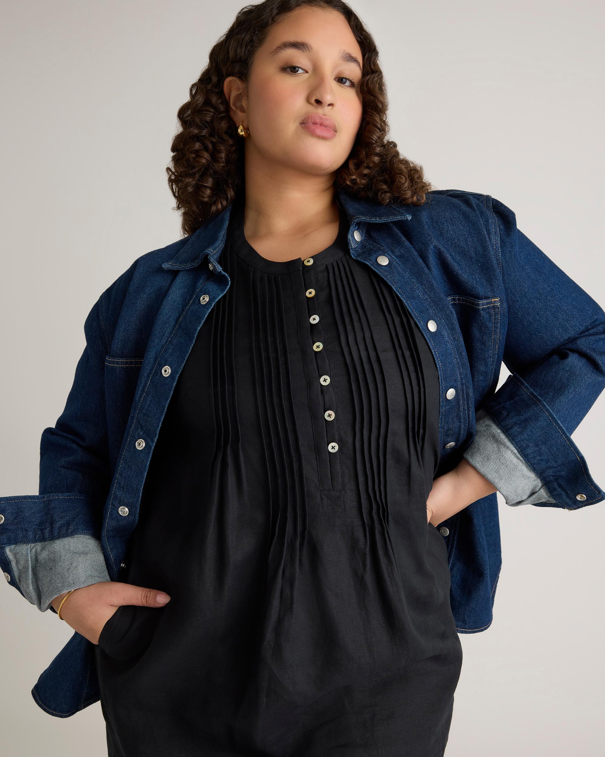 Quince | Women's 100% European Linen Sleeveless Swing Dress Product Image