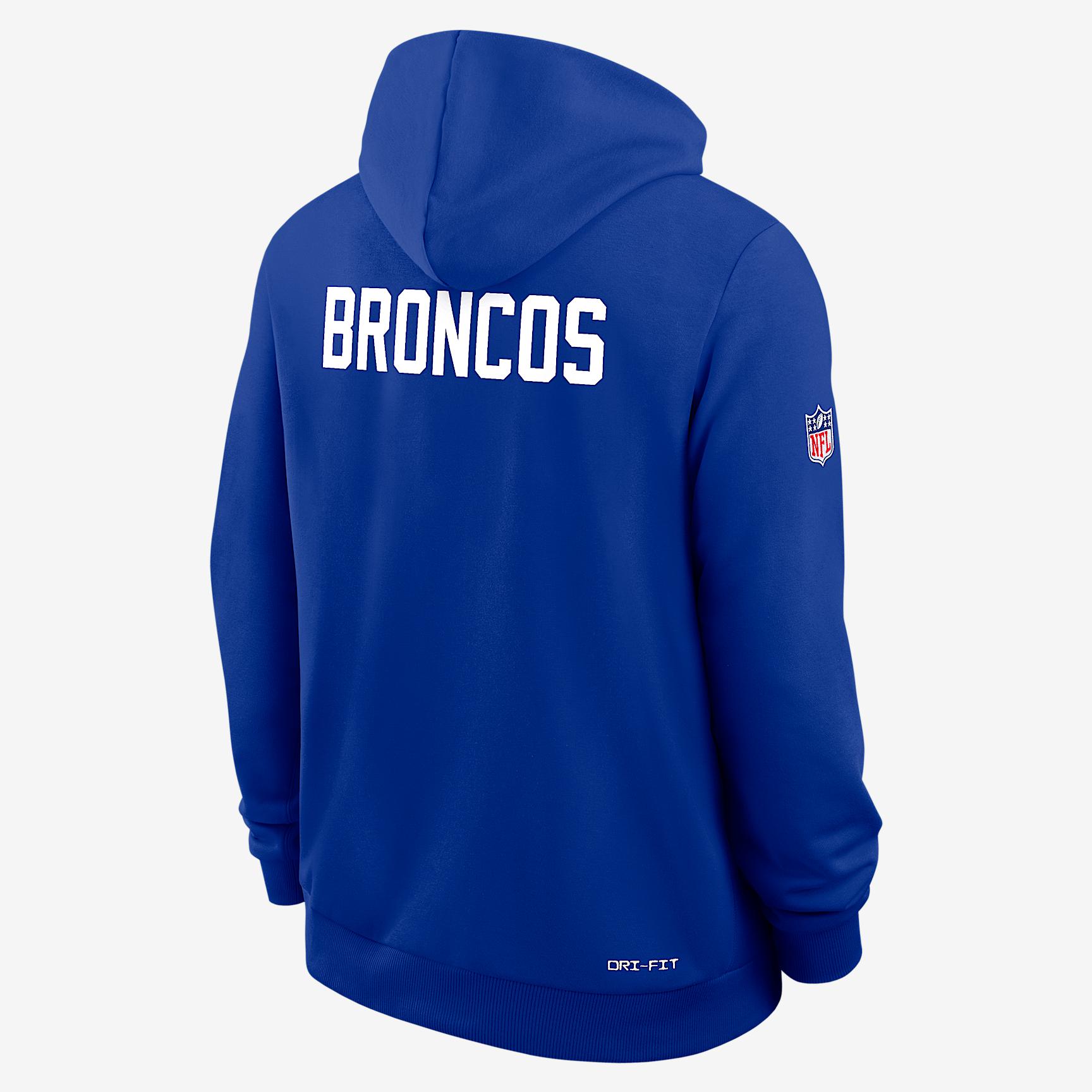 Denver Broncos Alt Offensive Set Play Sideline Nike Men's Dri-FIT NFL Pullover Hoodie Product Image