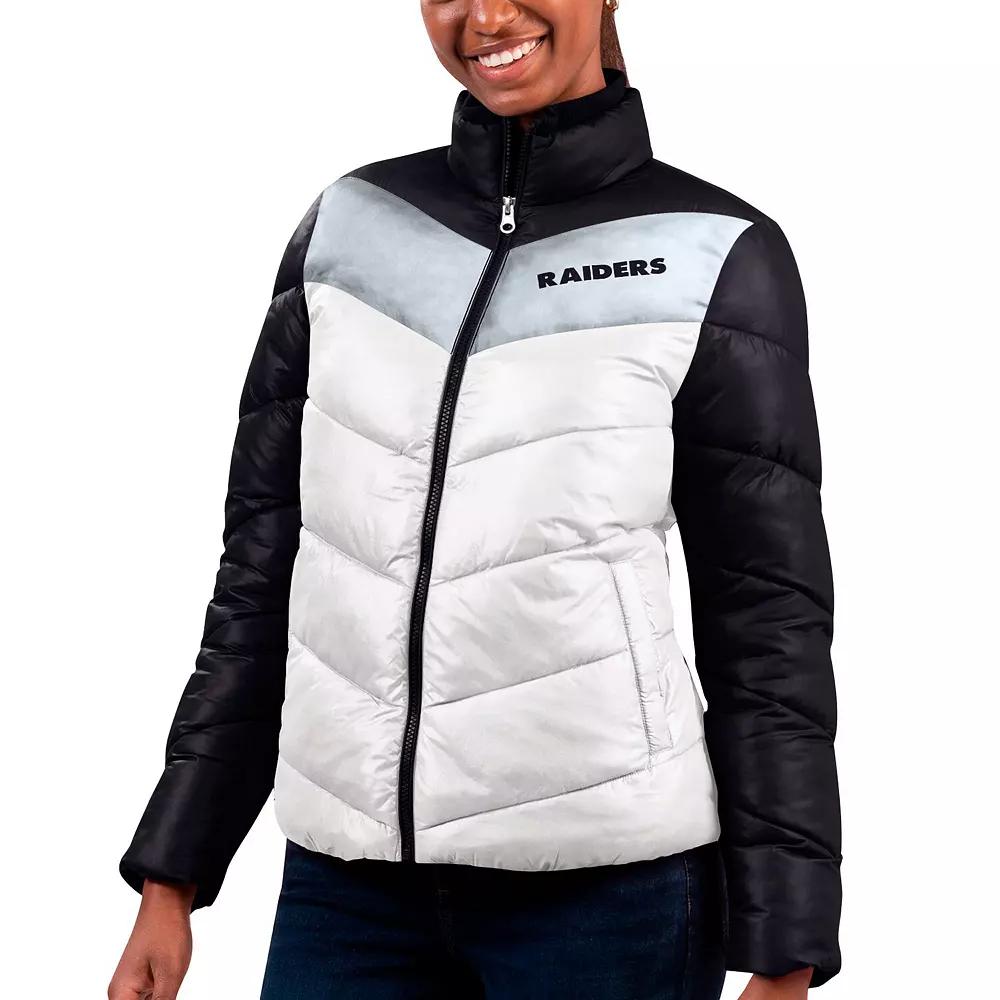 Women's G-III 4Her by Carl Banks  White/Black Las Vegas Raiders New Star Quilted Full-Zip Jacket, Size: Small, Lvr White Product Image
