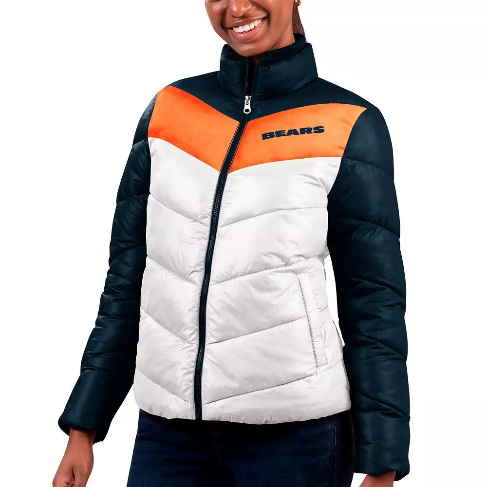 Women's G-III 4Her by Carl Banks White/Navy Chicago Bears New Star Quilted Full-Zip Jacket,  Product Image