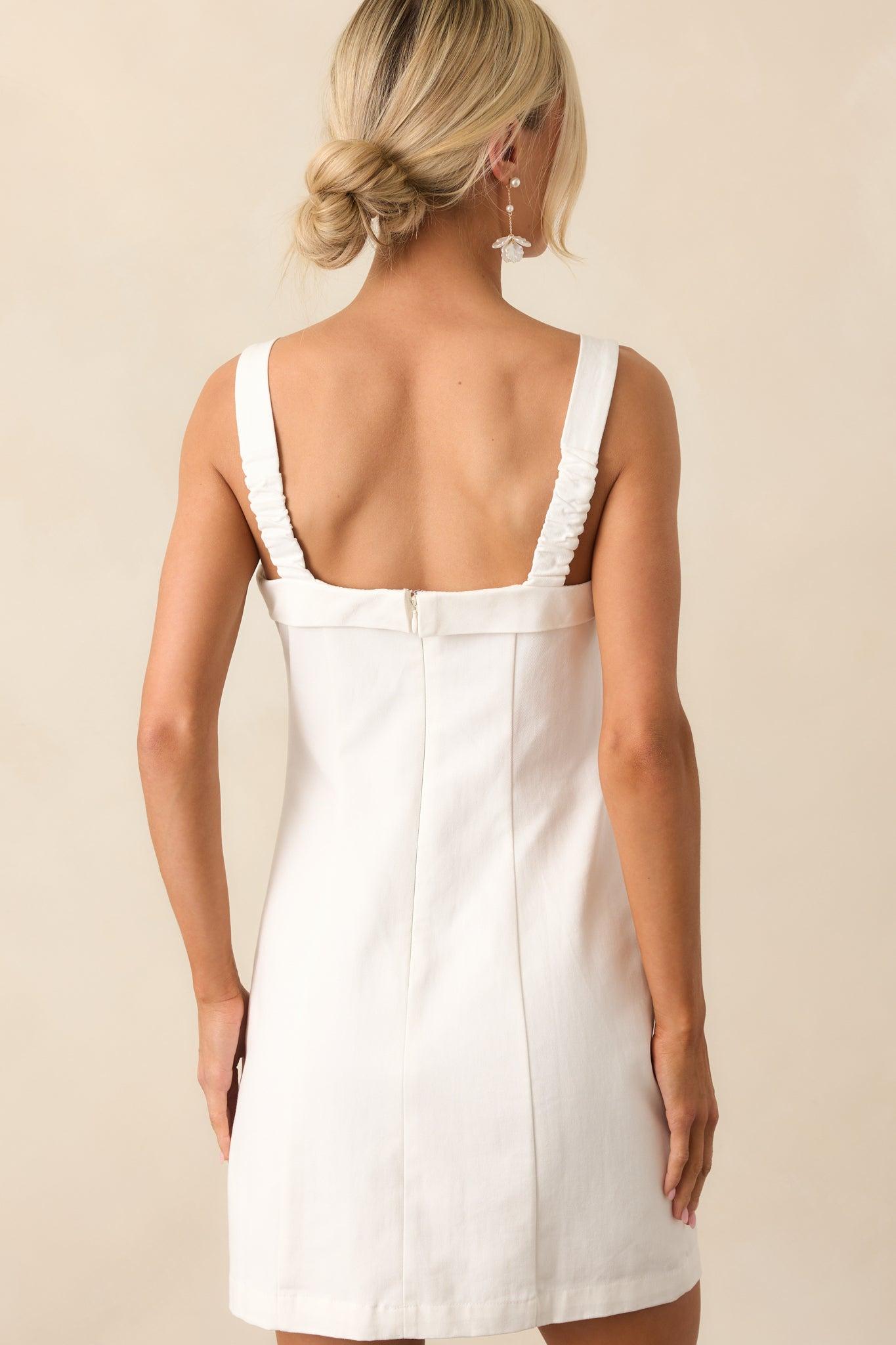 MINKPINK White Imogen Drill Tie Mini Dress Product Image