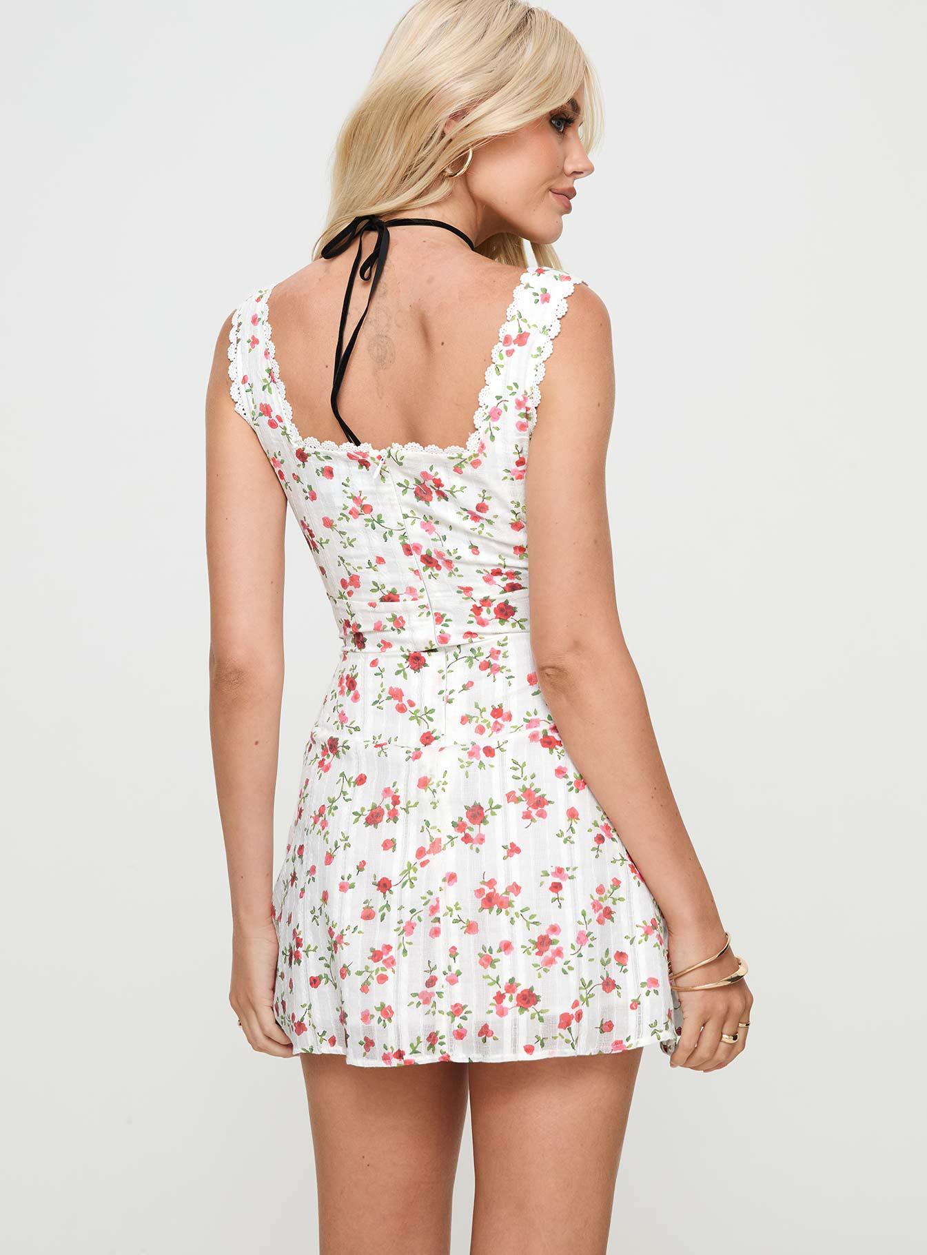 Dasha Mini Dress White Floral Tall Product Image