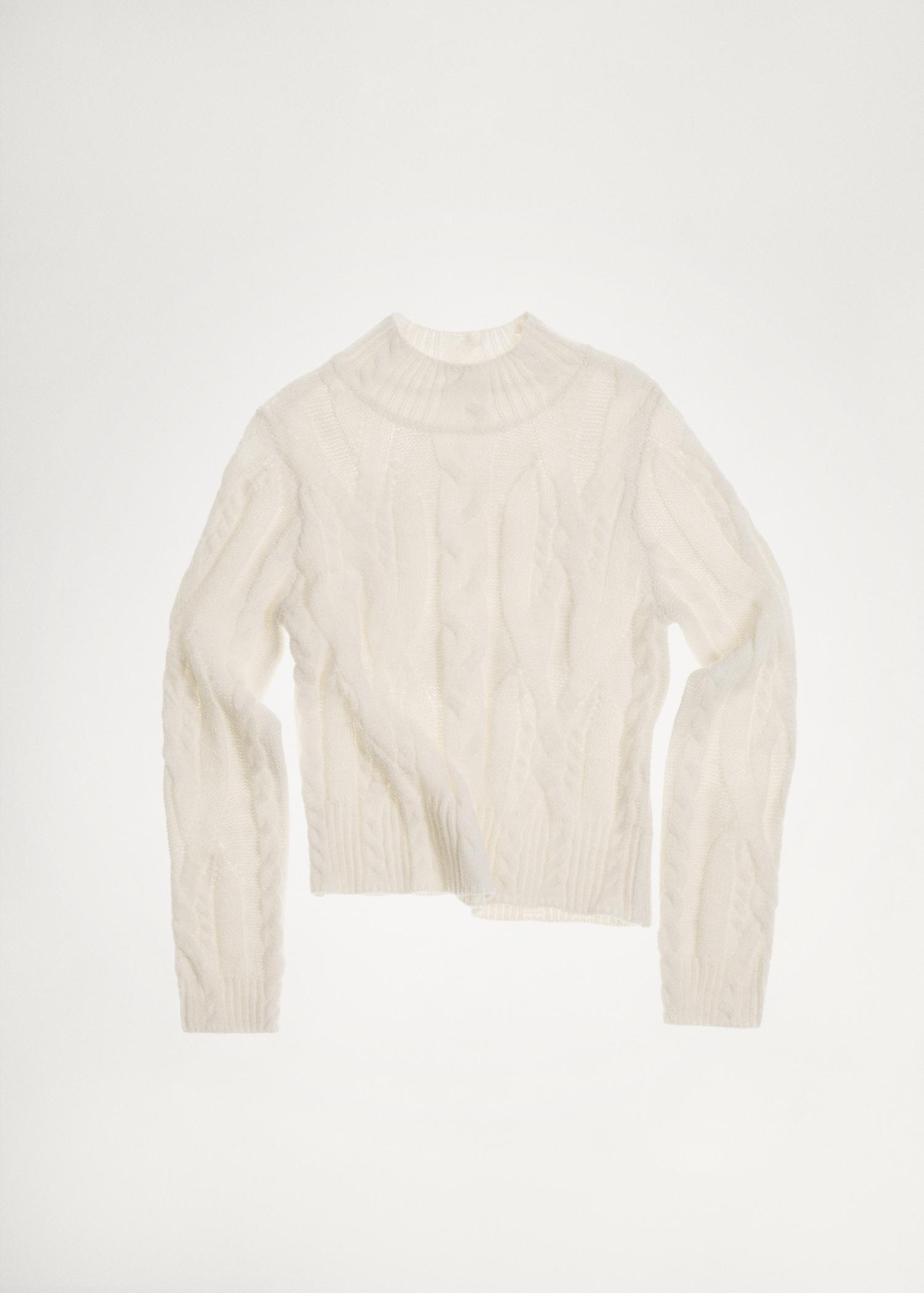 Braided sweater with perkins neck - Women | MANGO USA Product Image