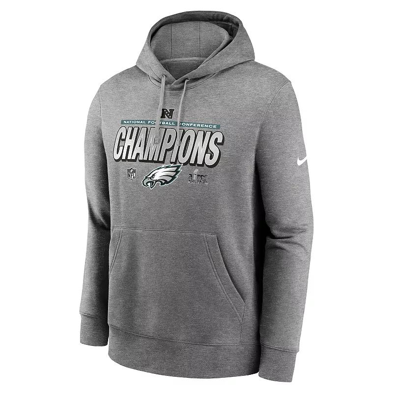 Men's Nike Philadelphia Eagles 2024 NFC Champions Locker Room Trophy Collection Pullover Hoodie, Size: XL, Char Product Image