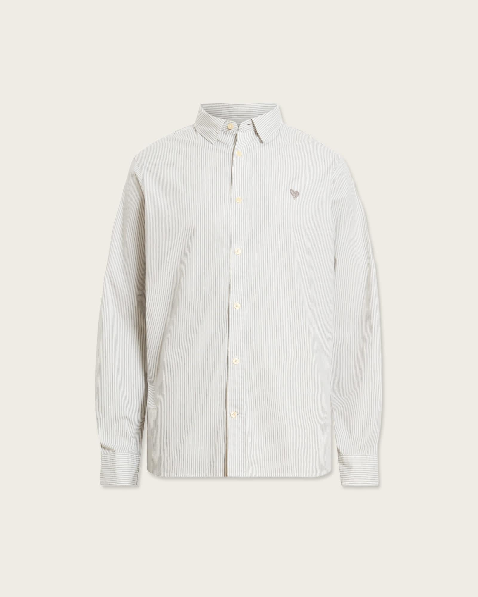 Nolan Long Sleeve Shirt JETSTREAM WHITE | ALLSAINTS US Product Image