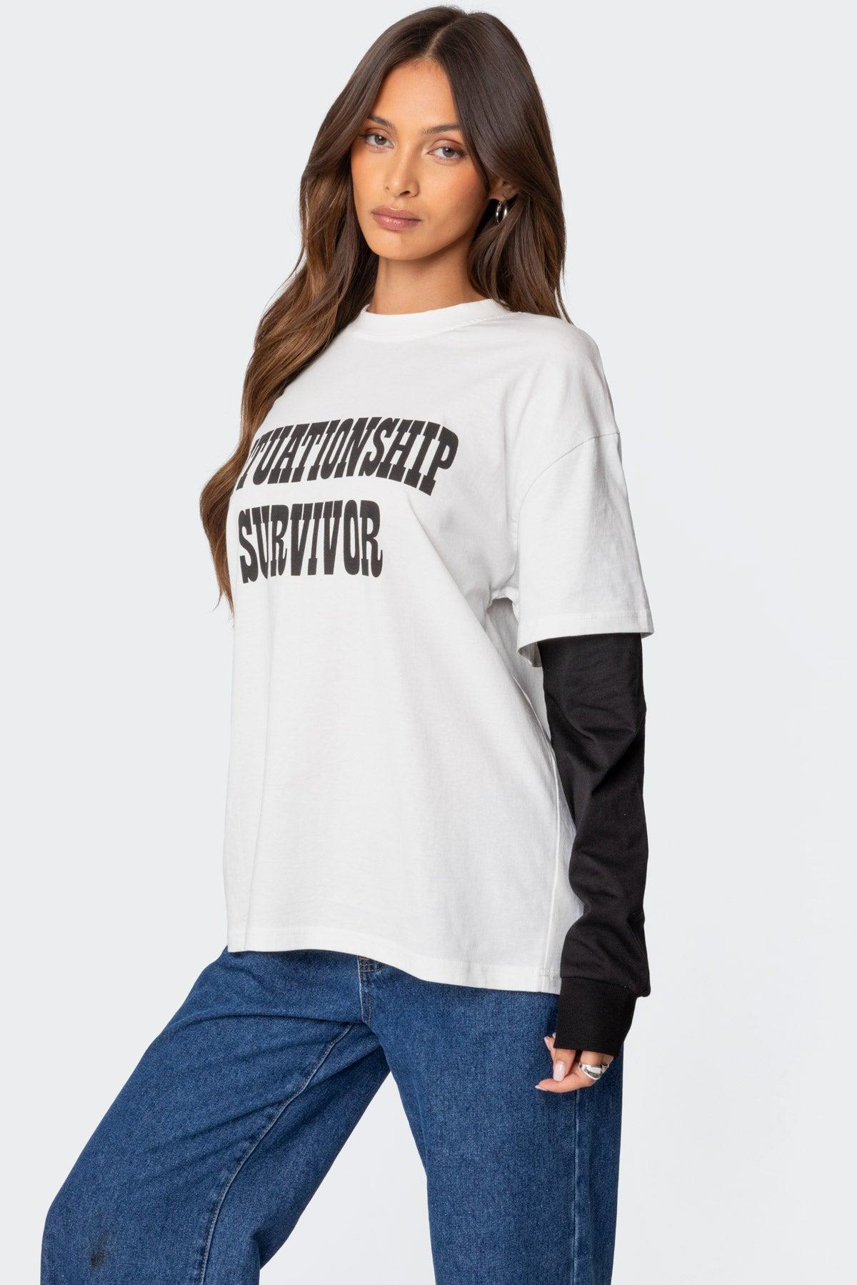 Situationship Oversized Layered T Shirt Product Image