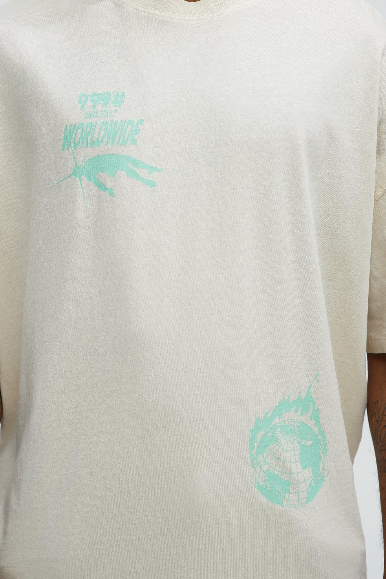 Brutalism Oversized Short Sleeve Tee - Cream Male Product Image