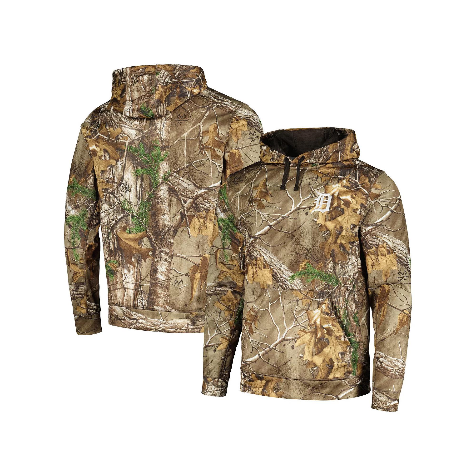 Men's Dunbrooke Camo Detroit Tigers Champion Realtree Pullover Hoodie, Size: Large, Green Product Image