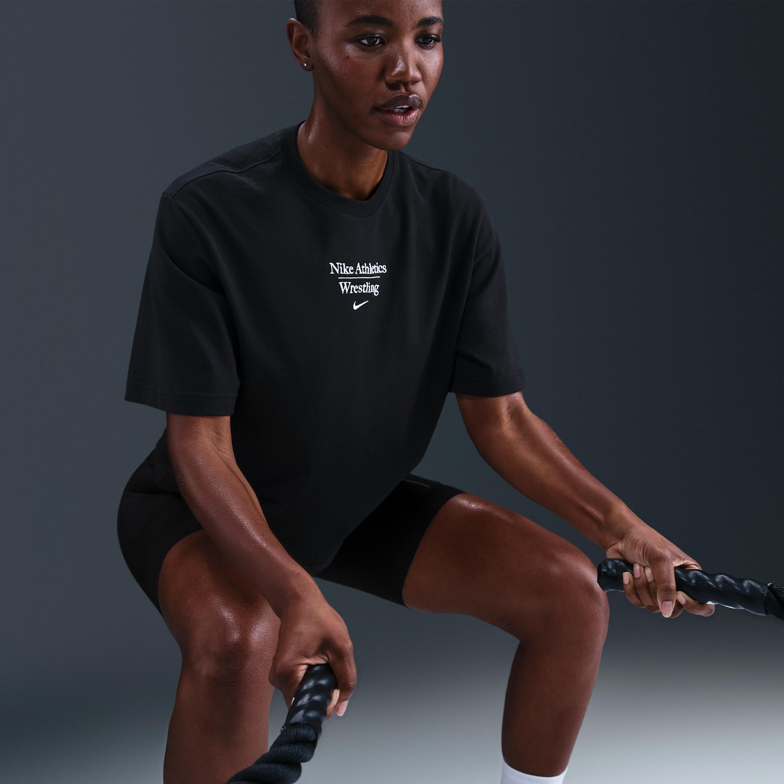 Nike Womens Wrestling Boxy T-Shirt | APS520NAWR-BLK Product Image