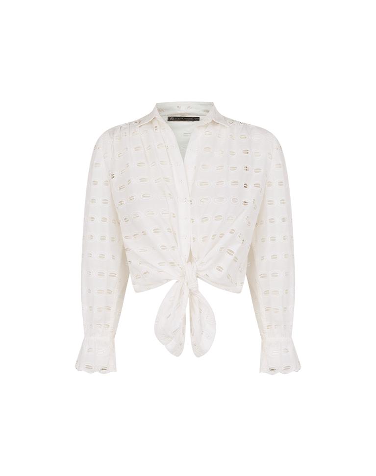 Eyelet Zita Blouse - Off White Product Image