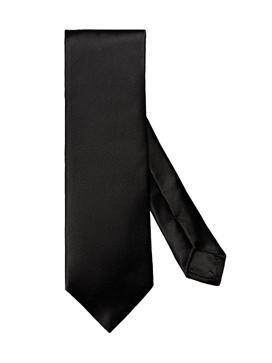 Mens Solid Satin Silk Tie Product Image