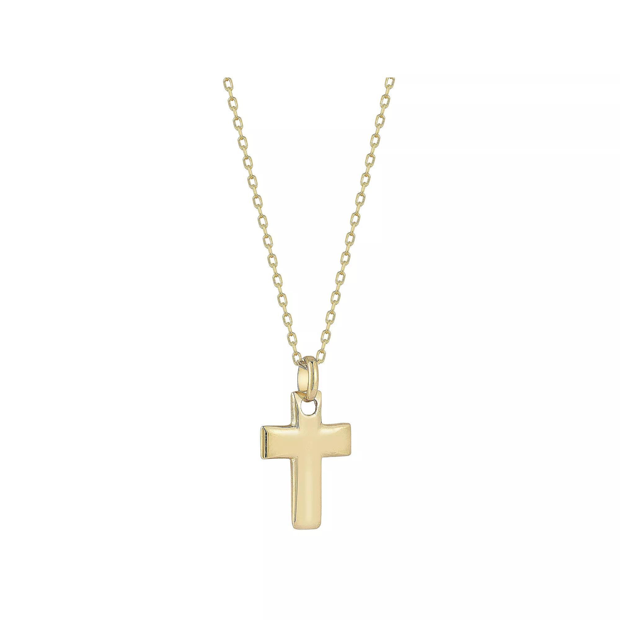 LUMINOR GOLD 14k Gold Cross Pendant Necklace, Women's, Size: 18" Product Image