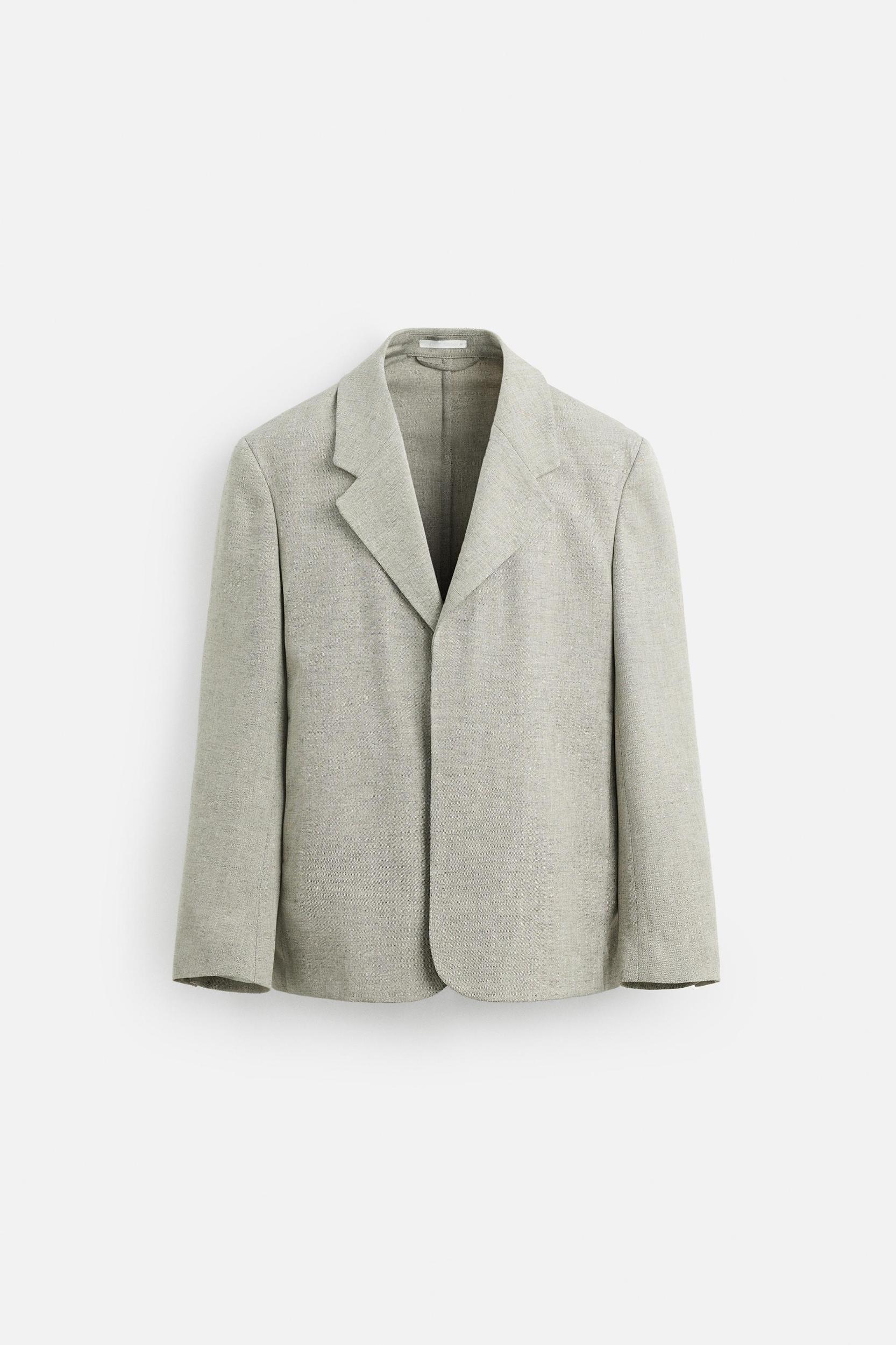 LINEN TEXTURED WEAVE SUIT JACKET Product Image