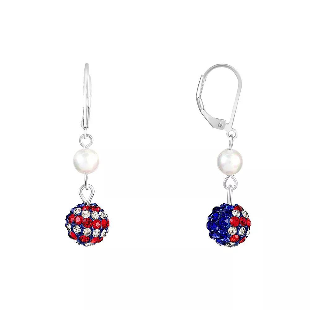 Celebrate Together Simulated Pearl Inspired Flag Drop Earrings, Womens, Multi Product Image