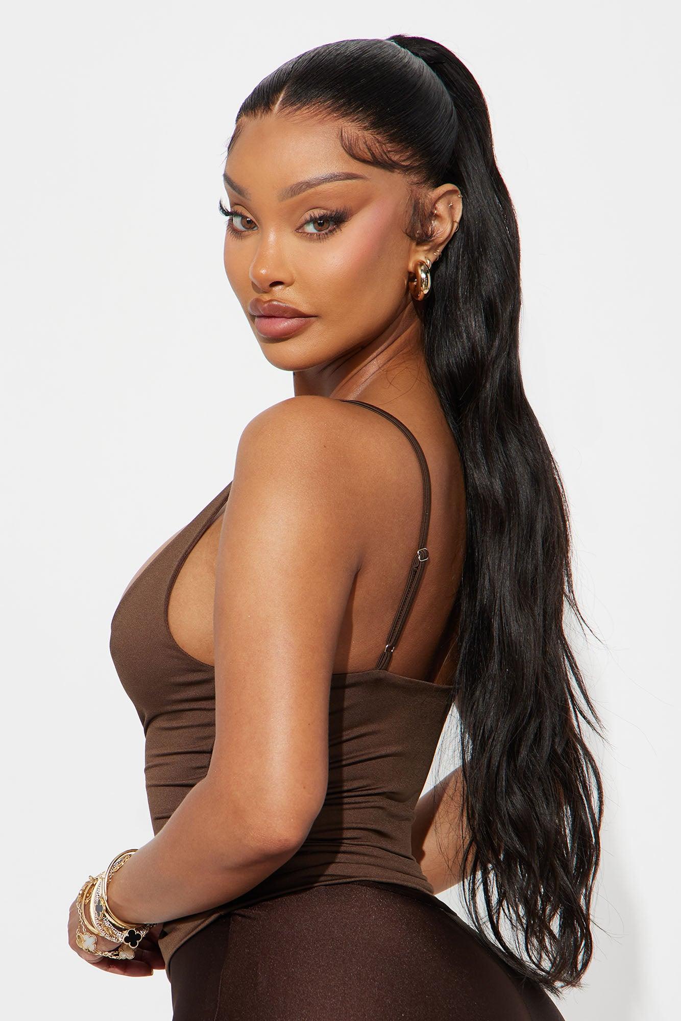 Smooth Double Lined Scoop Neck Cami Top - Brown Female Product Image