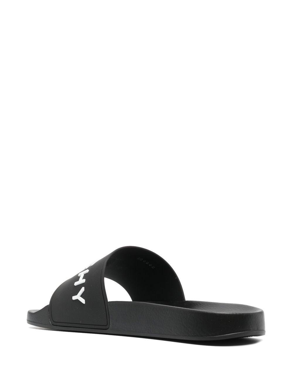 Black Logo-Print Pool Slides Product Image