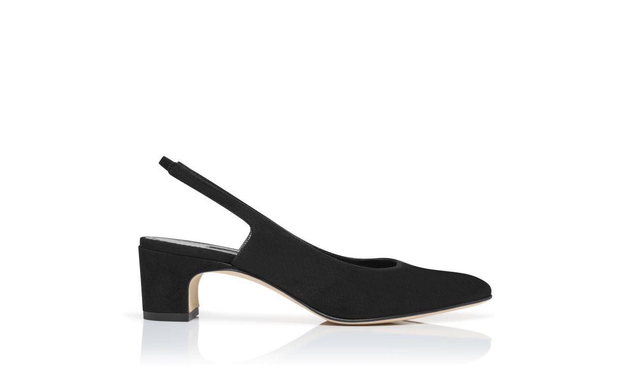 SAWRASO Black Suede Slingback Pumps Product Image