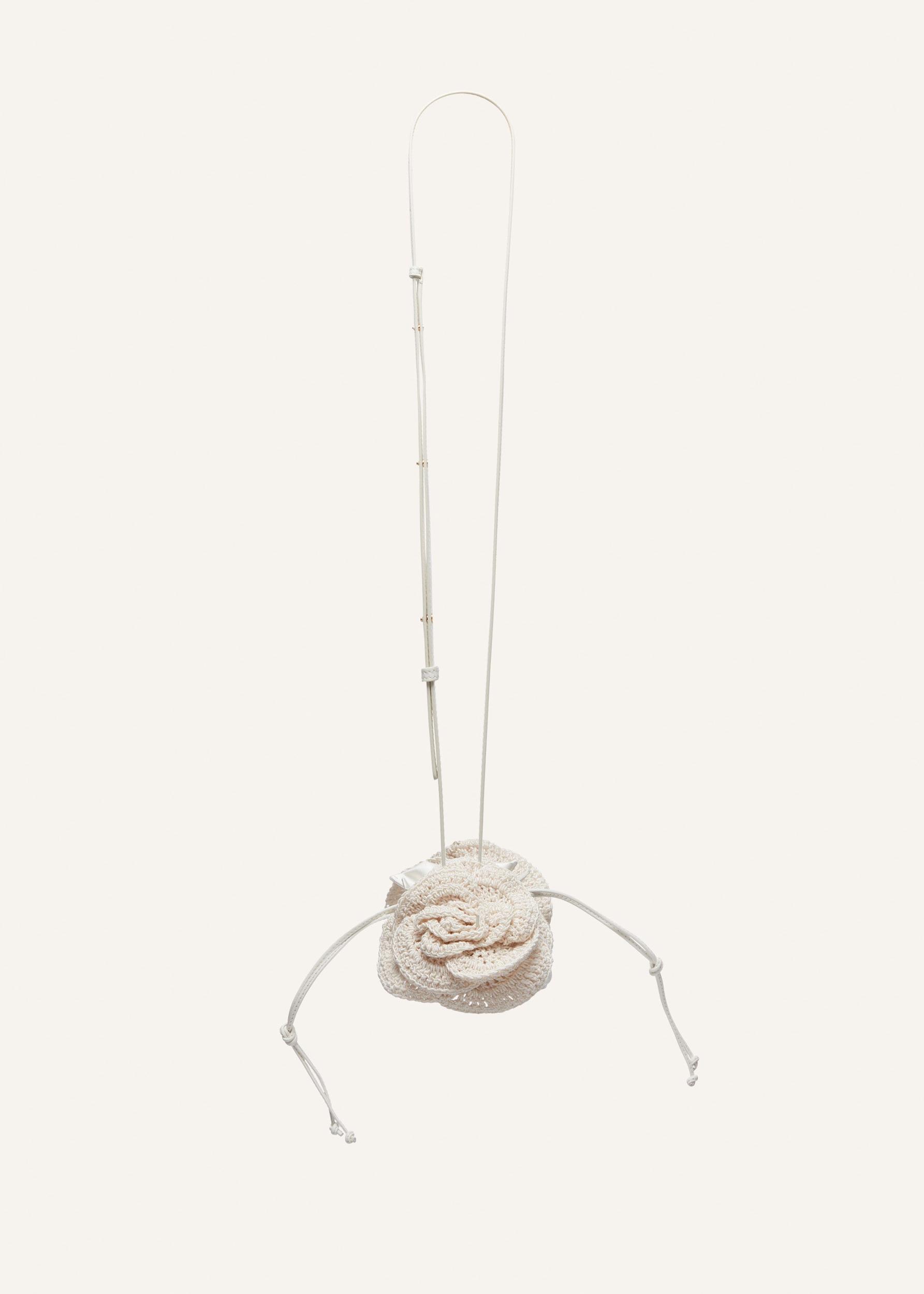 Small Magda bag beads strap in cream crochet Product Image