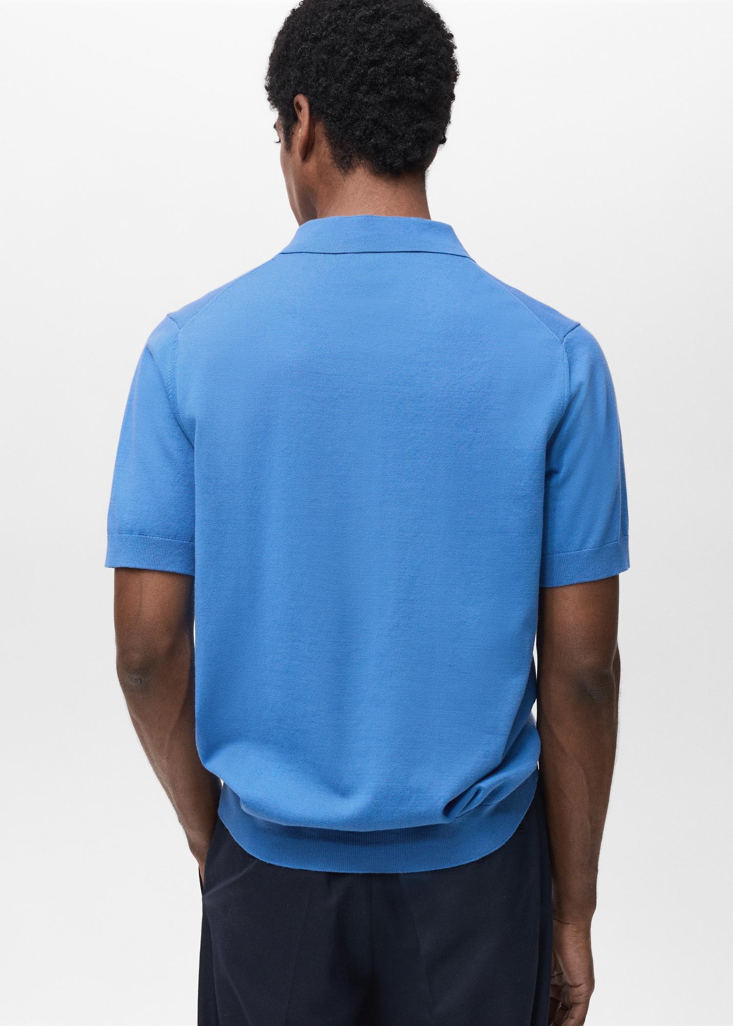 100% cotton fine-knit polo shirt - Men | MANGO USA Product Image