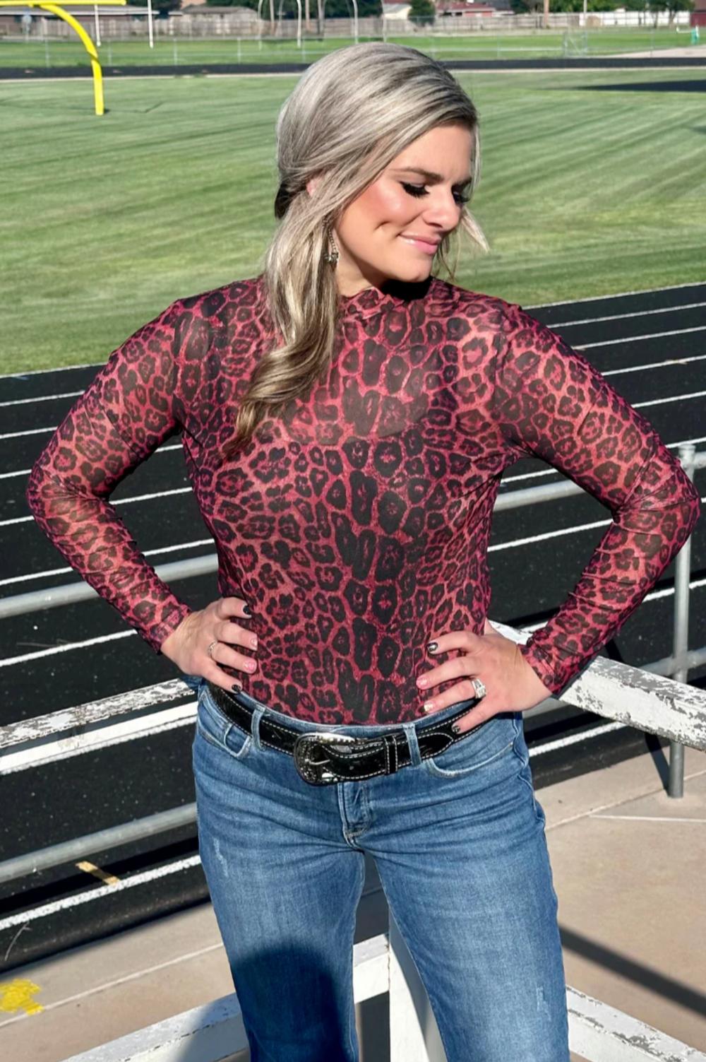 Sterling Kreek Sideline Spirit Maroon Mesh Top Product Image