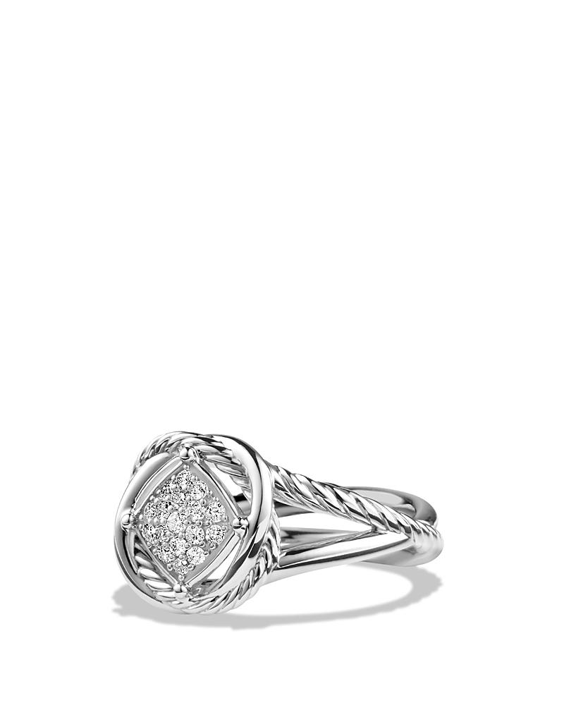 Infinity Ring with Diamonds in Silver, 13mm Product Image