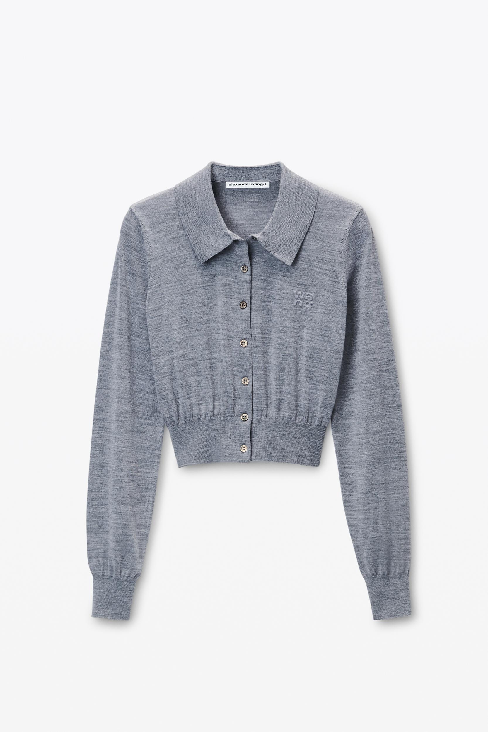 High-frequency Stacked Logo Cardigan In Merino Wool Product Image