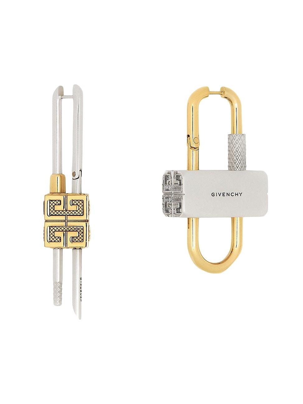 Womens Mis-Matched Lock Earrings Product Image