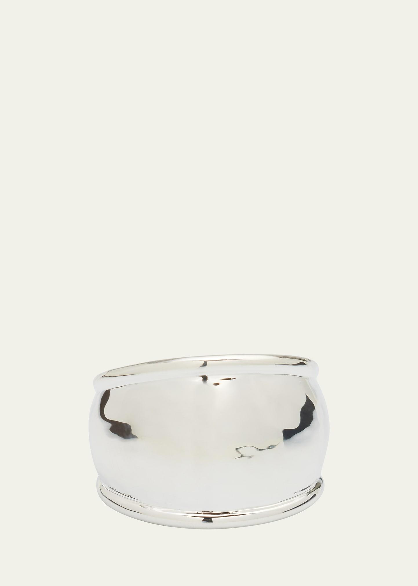 Crinkle Hammered Dome Ring in Sterling Silver Product Image