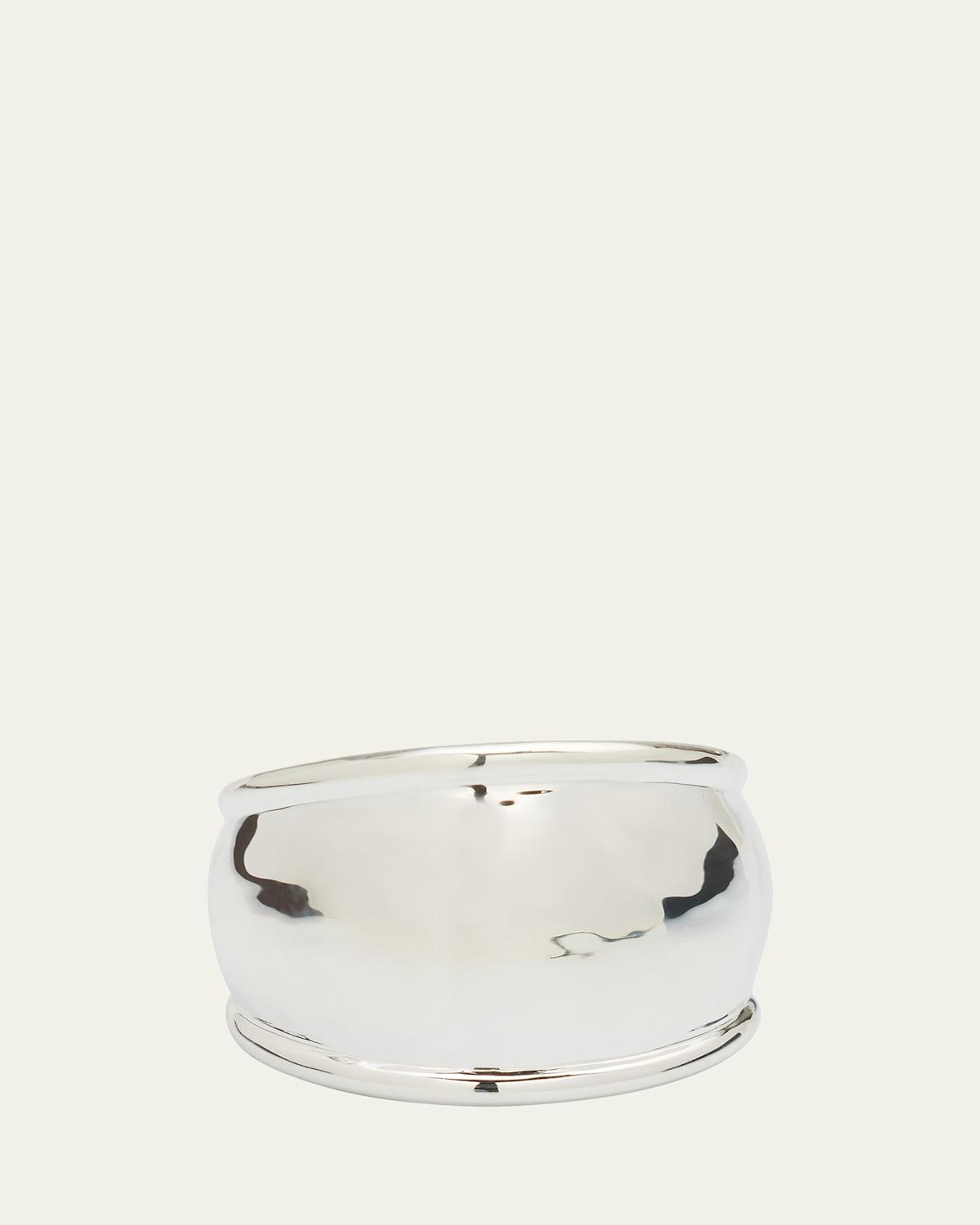 Crinkle Hammered Dome Ring in Sterling Silver Product Image