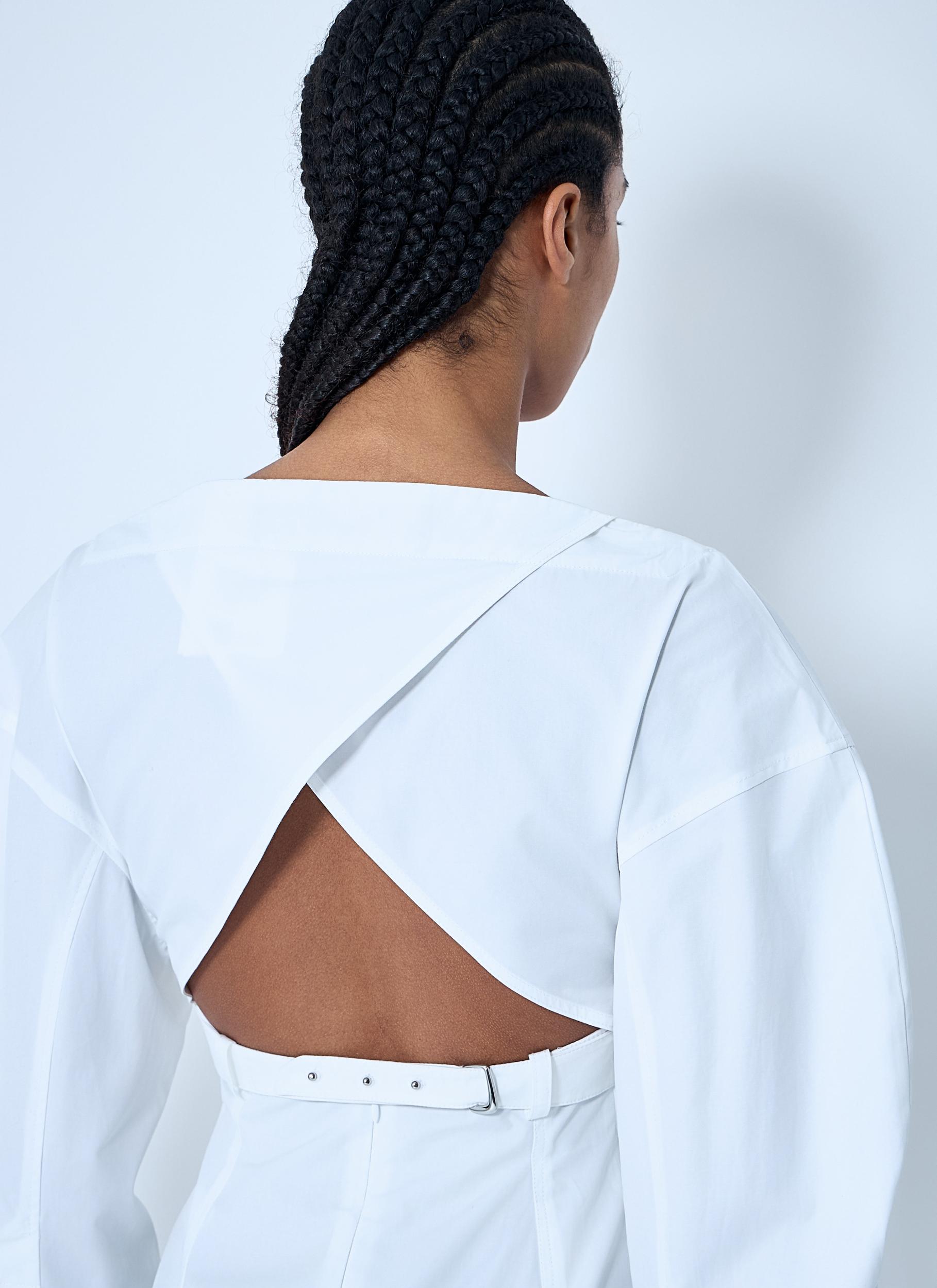 JACQUEMUS La Casaco Long Sleeve Cotton Shirtdress In White Product Image