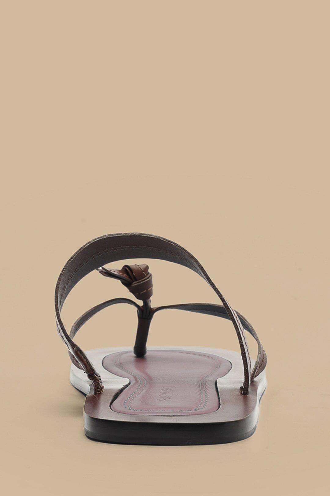 Coffee Tie Flat Sandal Product Image