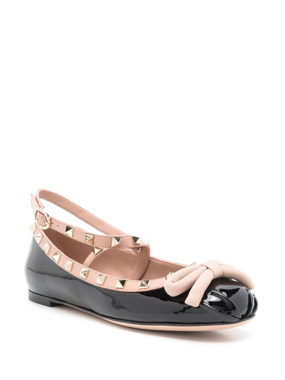 Rockstud bow-detailing ballerina shoes  Product Image