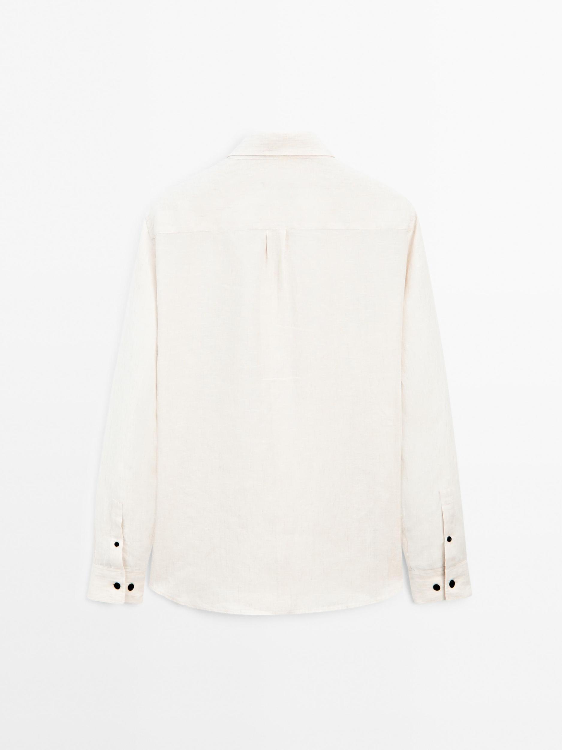 100% linen regular fit shirt Product Image