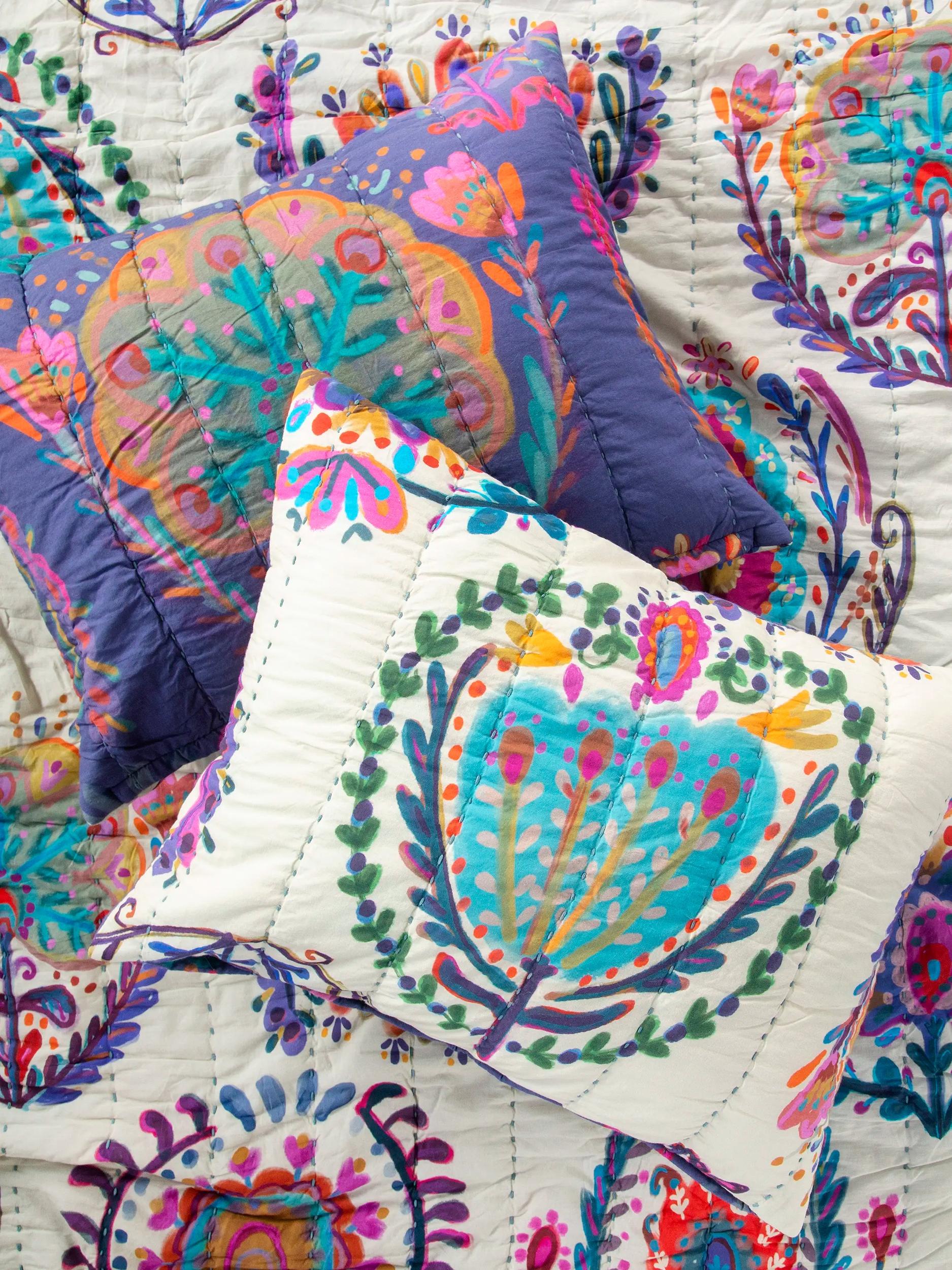 Bungalow Reversible Cotton Shams, Set of 2 - Folklore Product Image